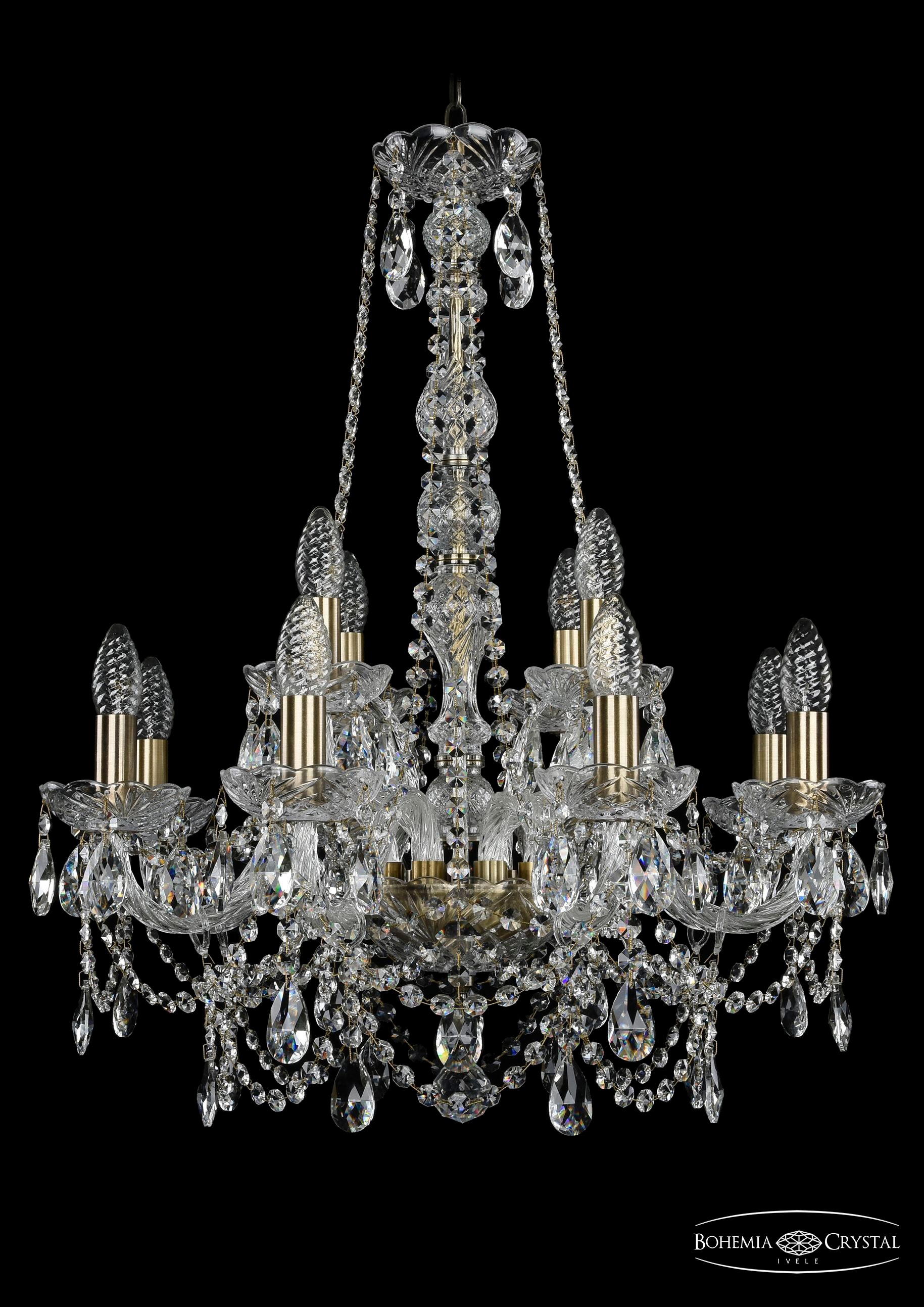 Подвесная хрустальная люстра 1411 Bohemia 1411/8+4/195/h-70 Pa