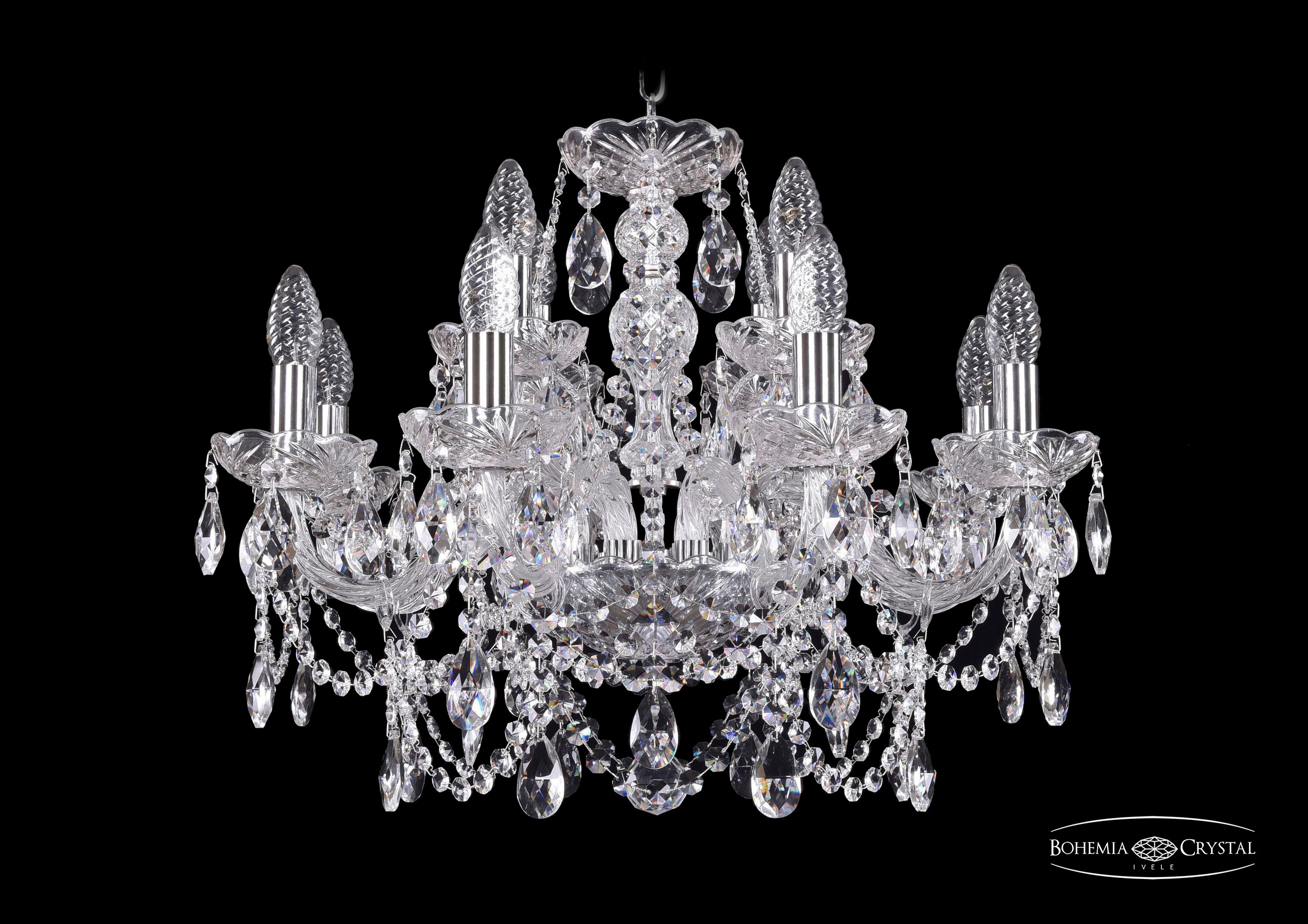 Подвесная хрустальная люстра 1411 Bohemia 1411/8+4/195 Ni