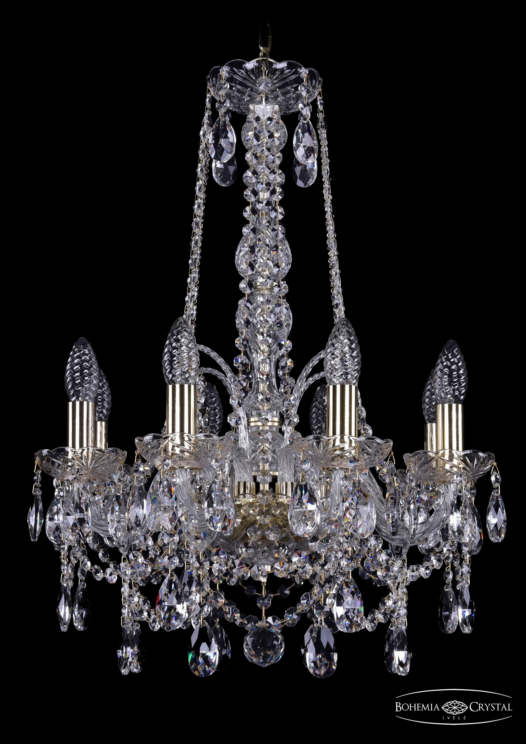 Подвесная хрустальная люстра 1411 Bohemia 1411/8/141/h-62 G
