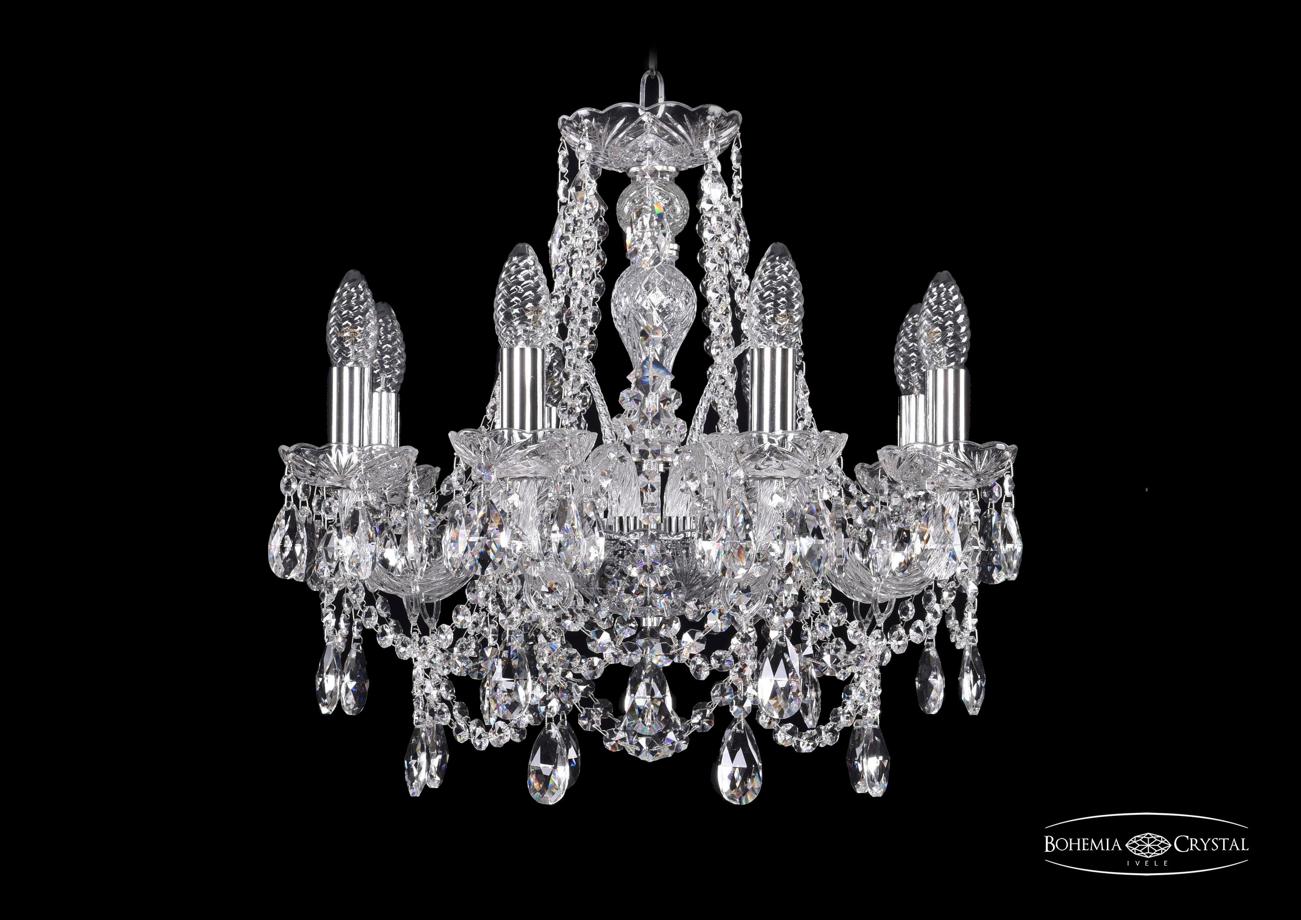 Подвесная хрустальная люстра 1411 Bohemia 1411/8/160 Ni