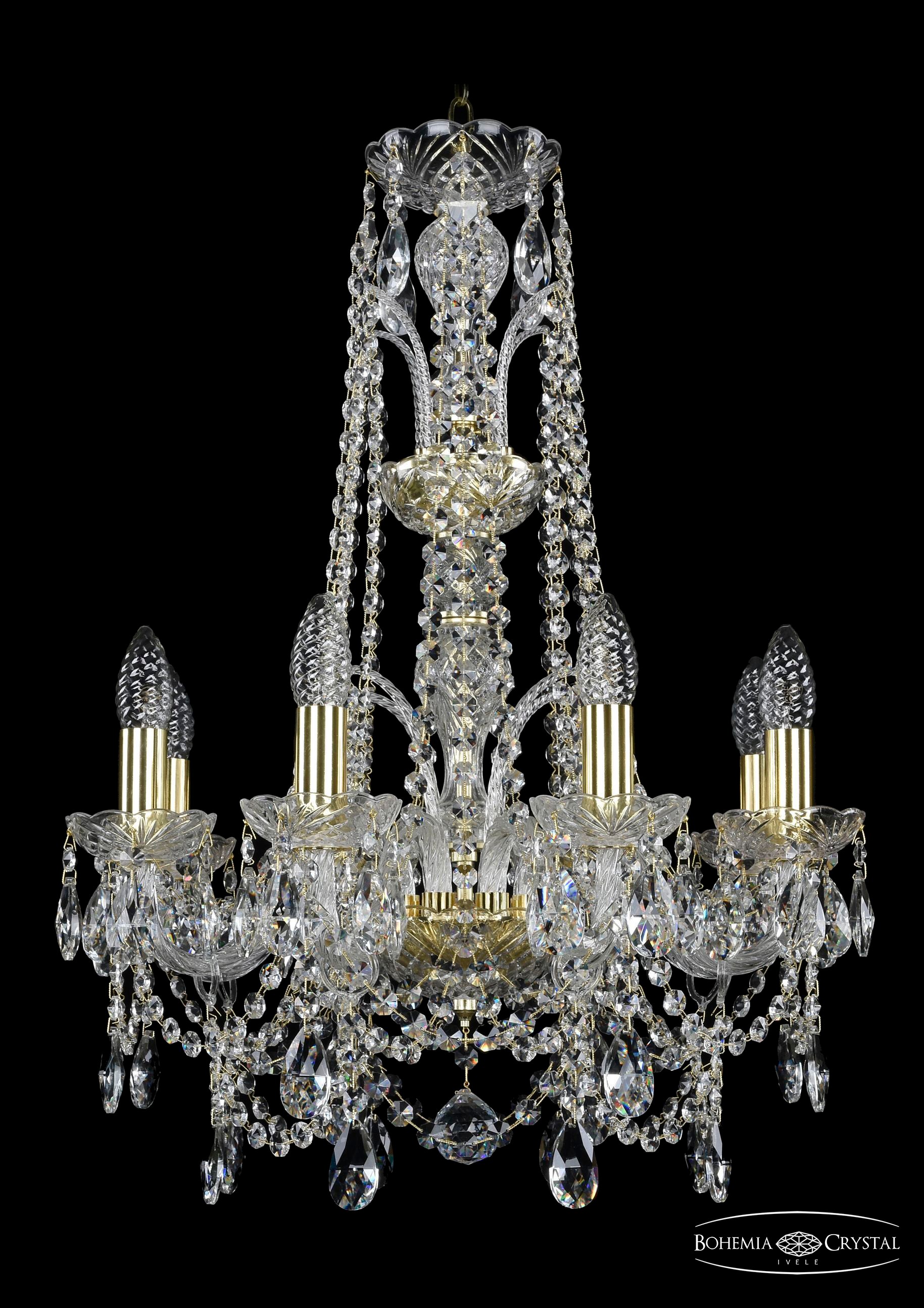 Подвесная хрустальная люстра 1411 Bohemia 1411/8/160/XL-65 G