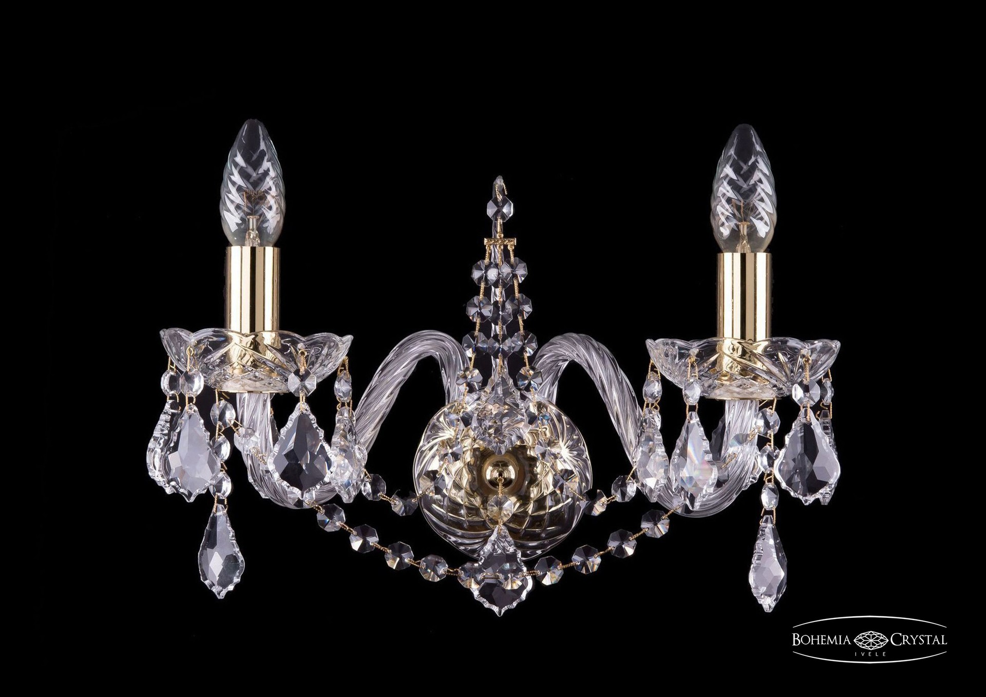 Настенное бра Bohemia 1411 1411B/2/160/G/Leafs