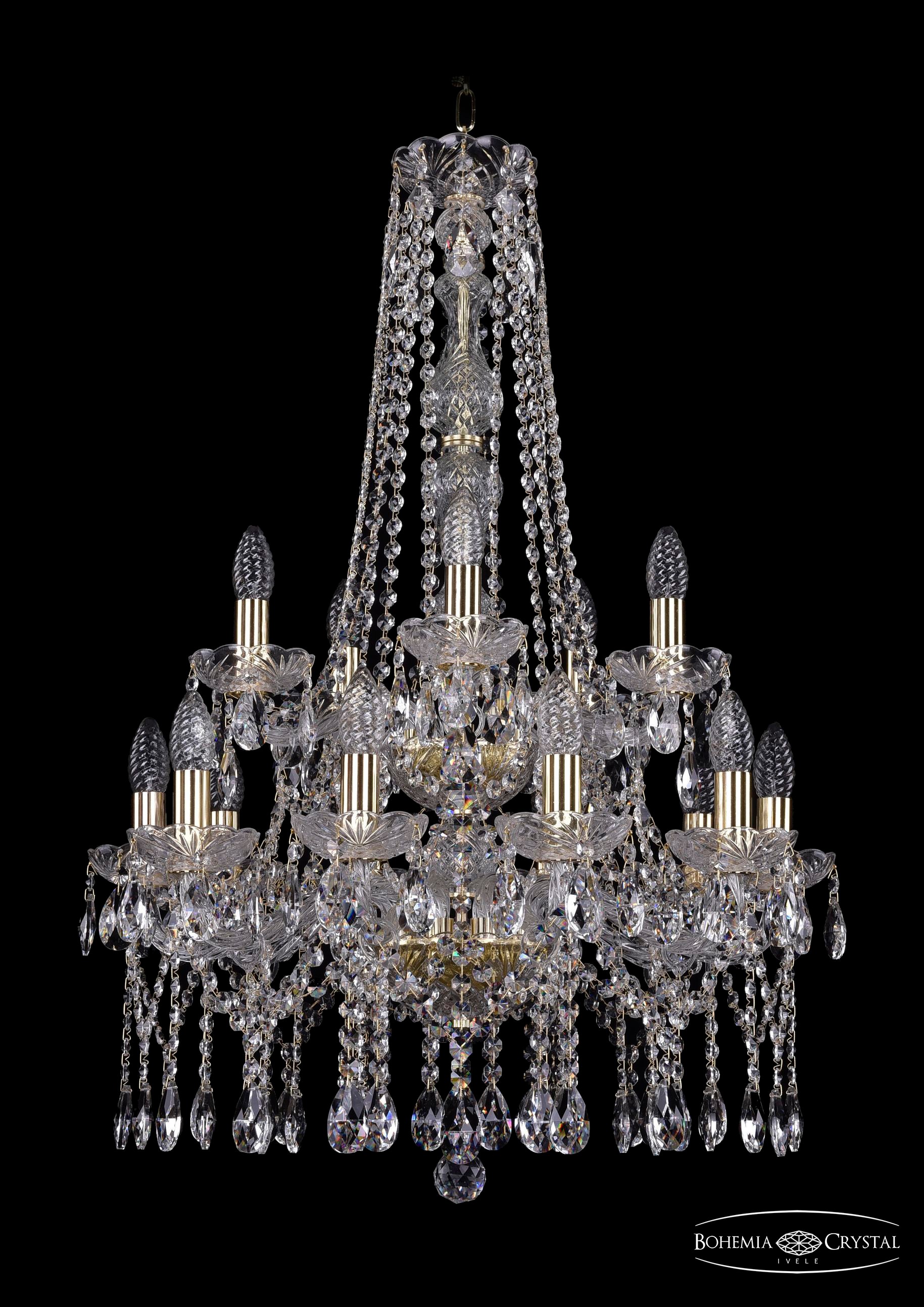 Подвесная хрустальная люстра 1413 Bohemia 1413/10+5/200/h-87/2d G