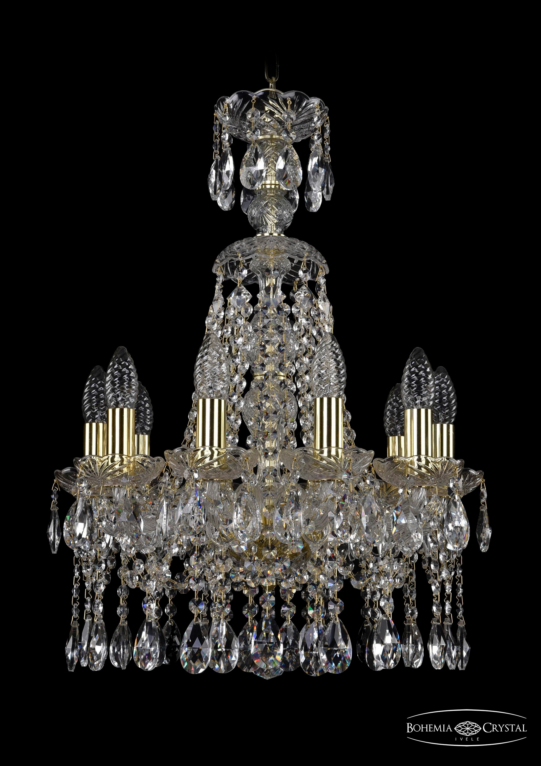 Подвесная хрустальная люстра 1413 Bohemia 1413/10/141/XL-60 G