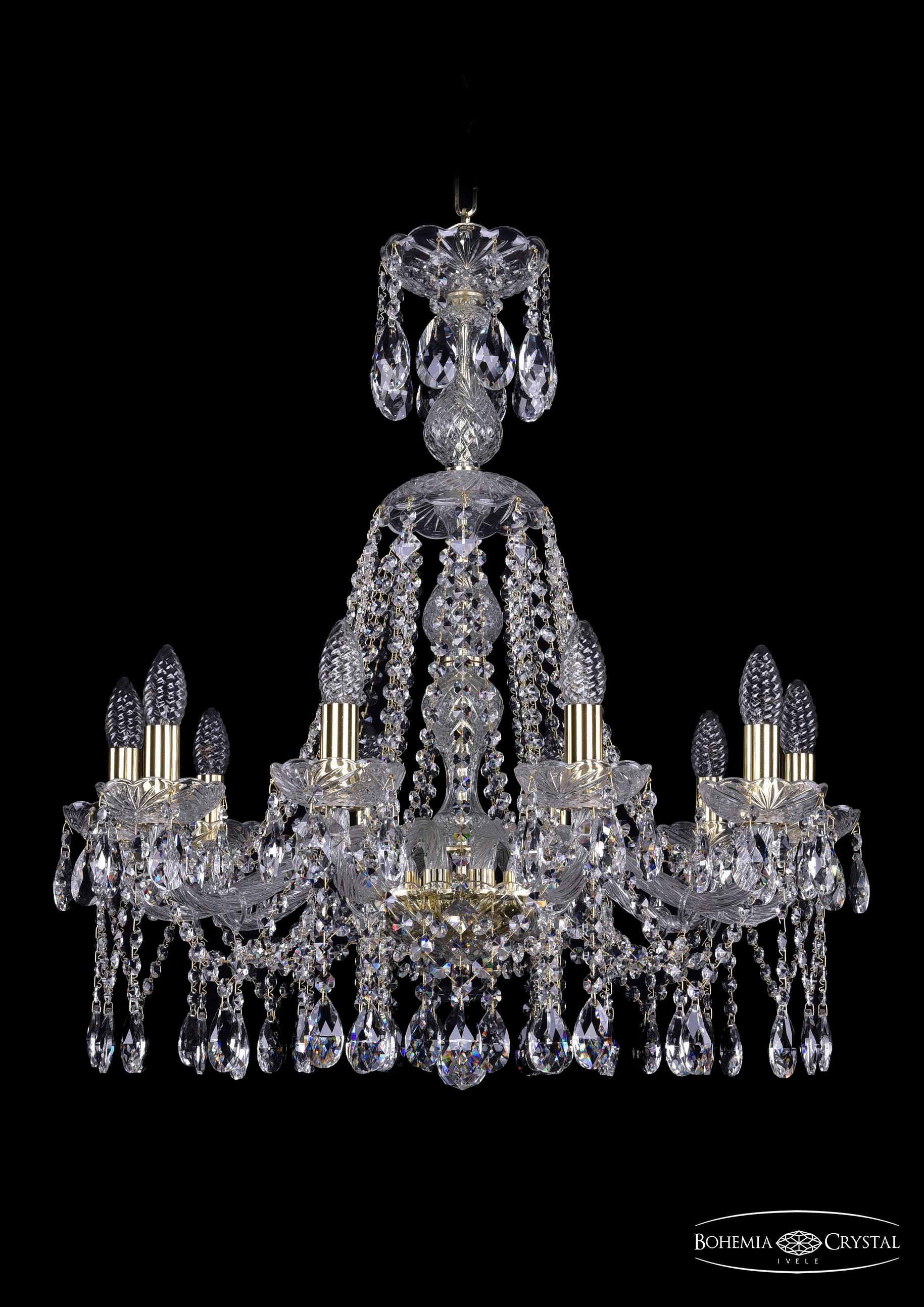 Подвесная хрустальная люстра 1413 Bohemia 1413/10/220/XL-72 G