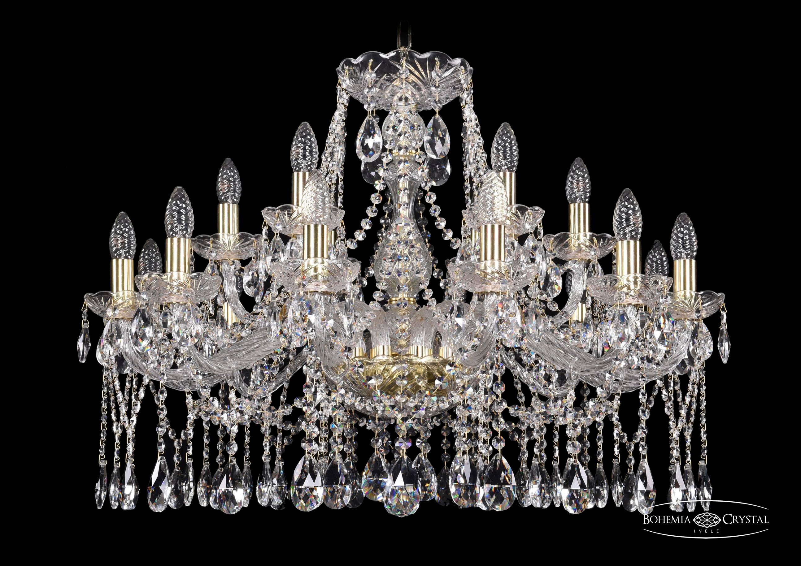 Подвесная хрустальная люстра 1413 Bohemia 1413/12+6/300 G