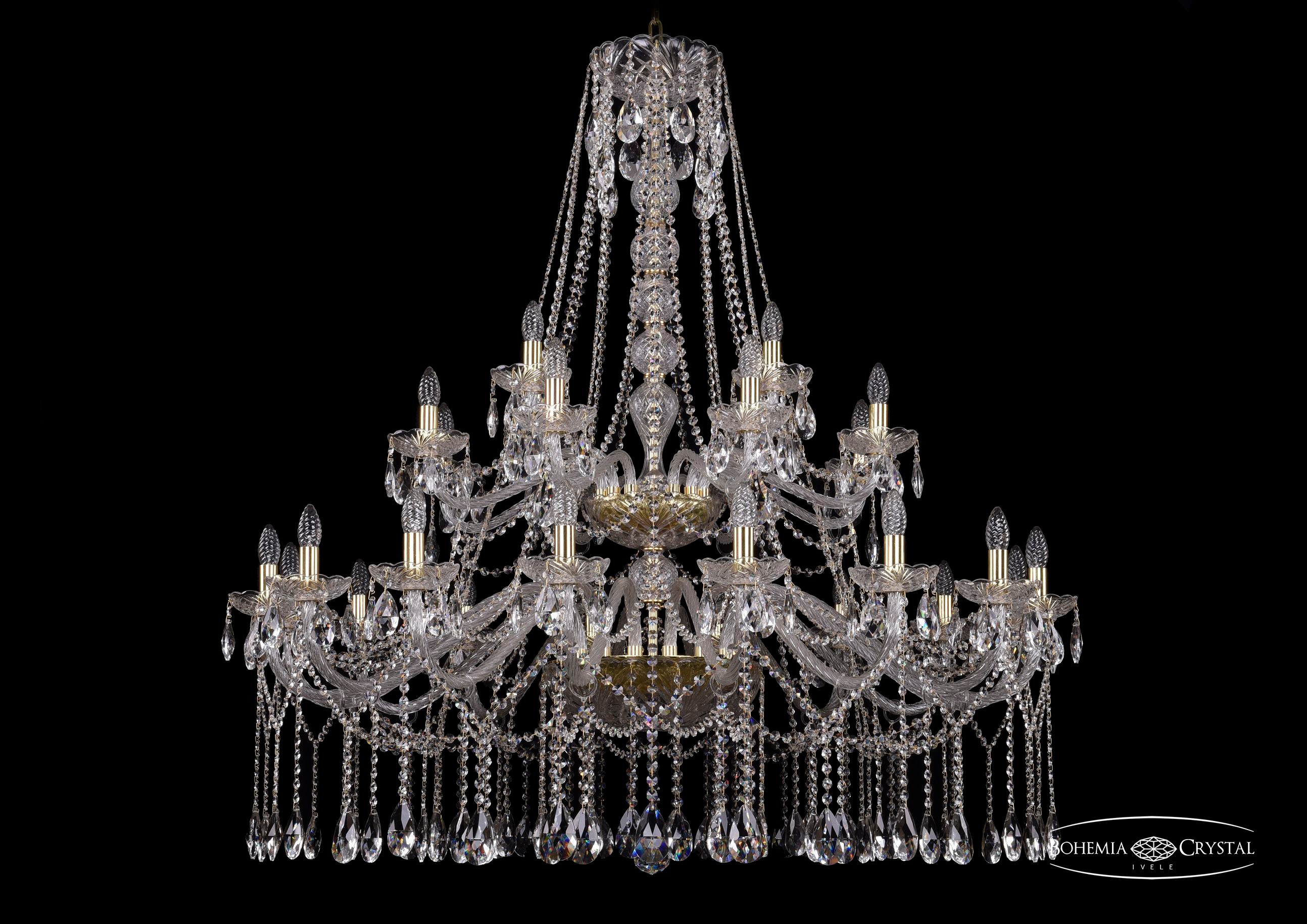 Подвесная хрустальная люстра 1413 Bohemia 1413/16+8+4/460/2d G