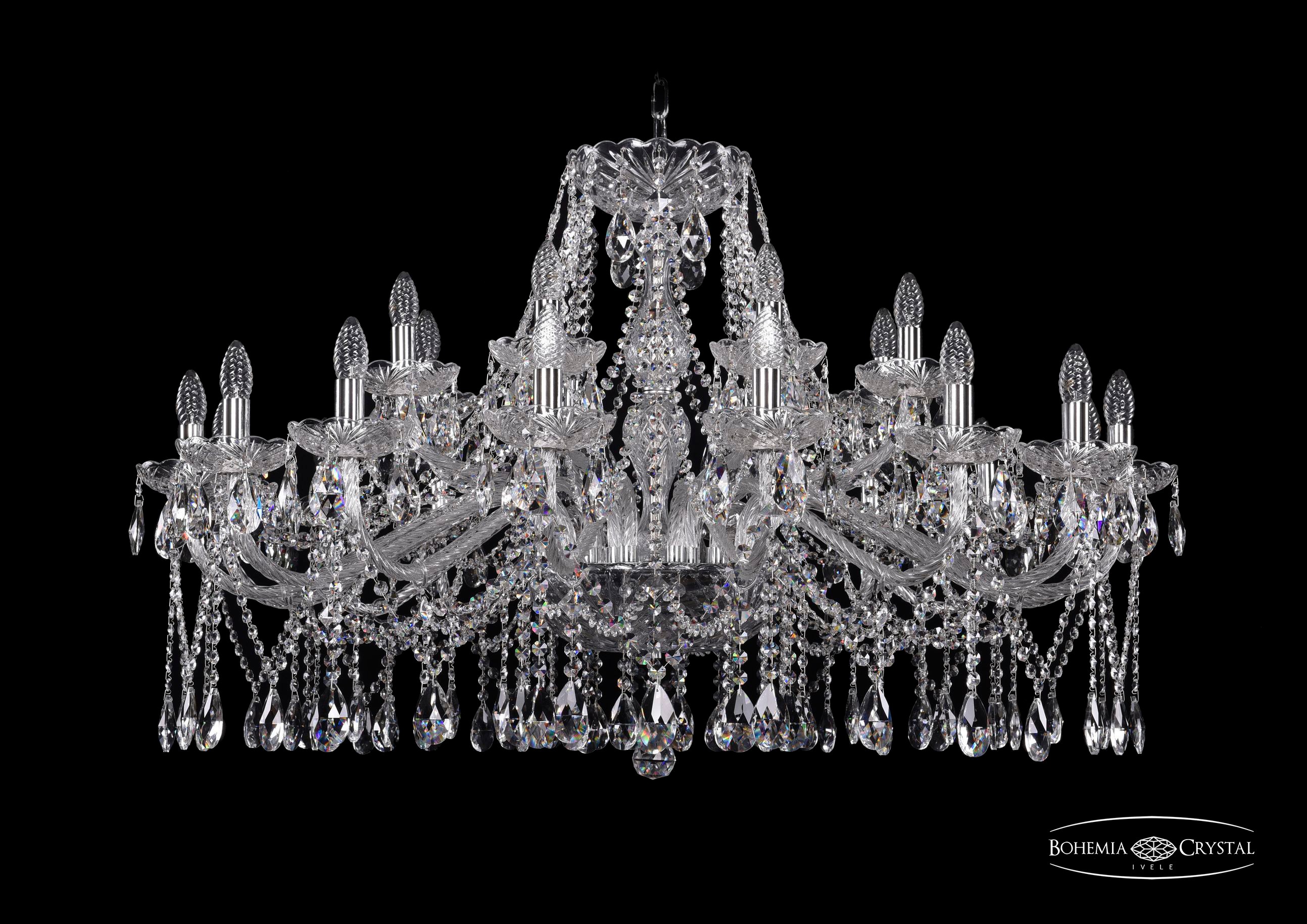 Подвесная хрустальная люстра 1413 Bohemia 1413/16+8/400 Ni
