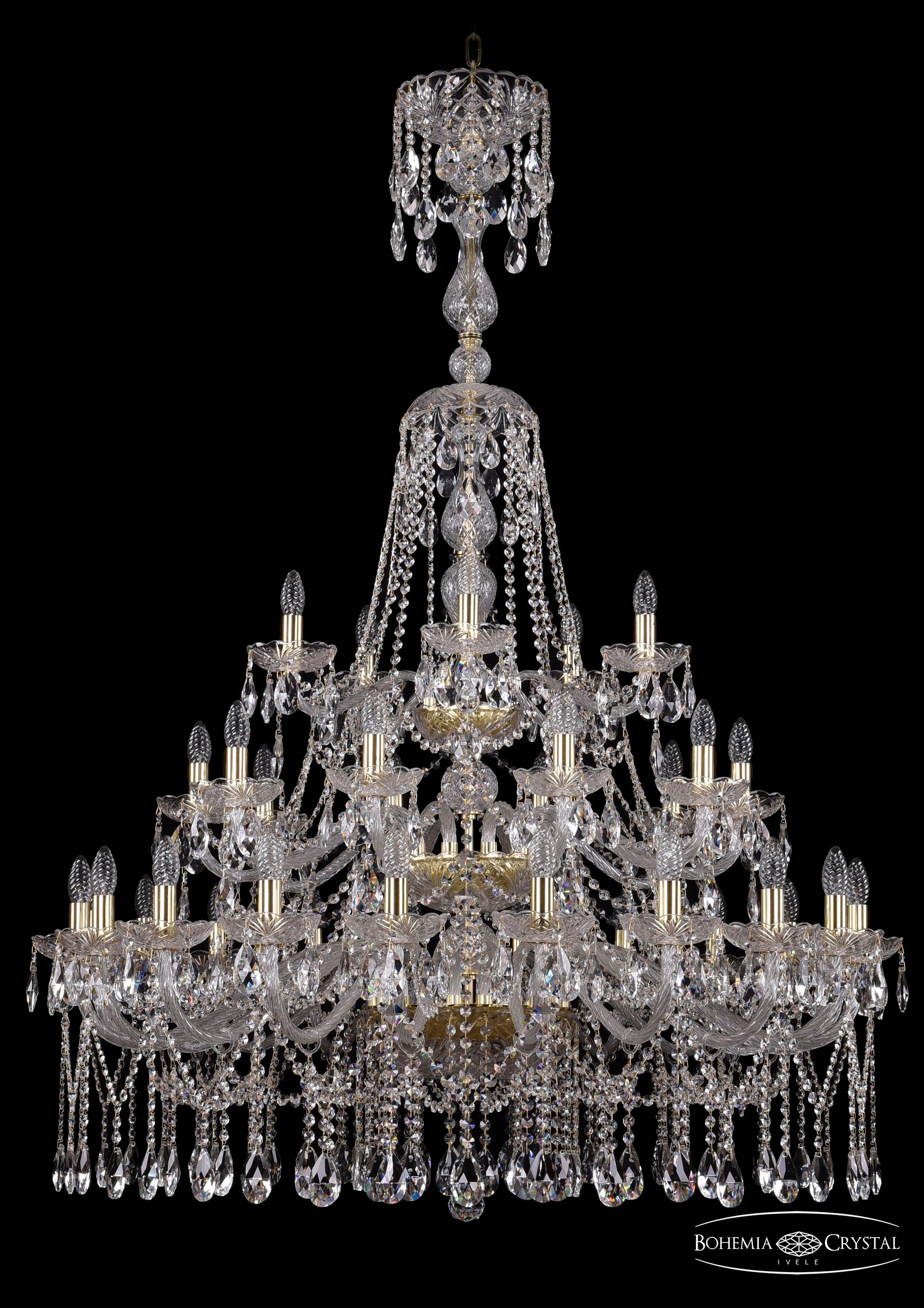 Подвесная хрустальная люстра 1413 Bohemia 1413/20+10+5/400/XL-158/3d G