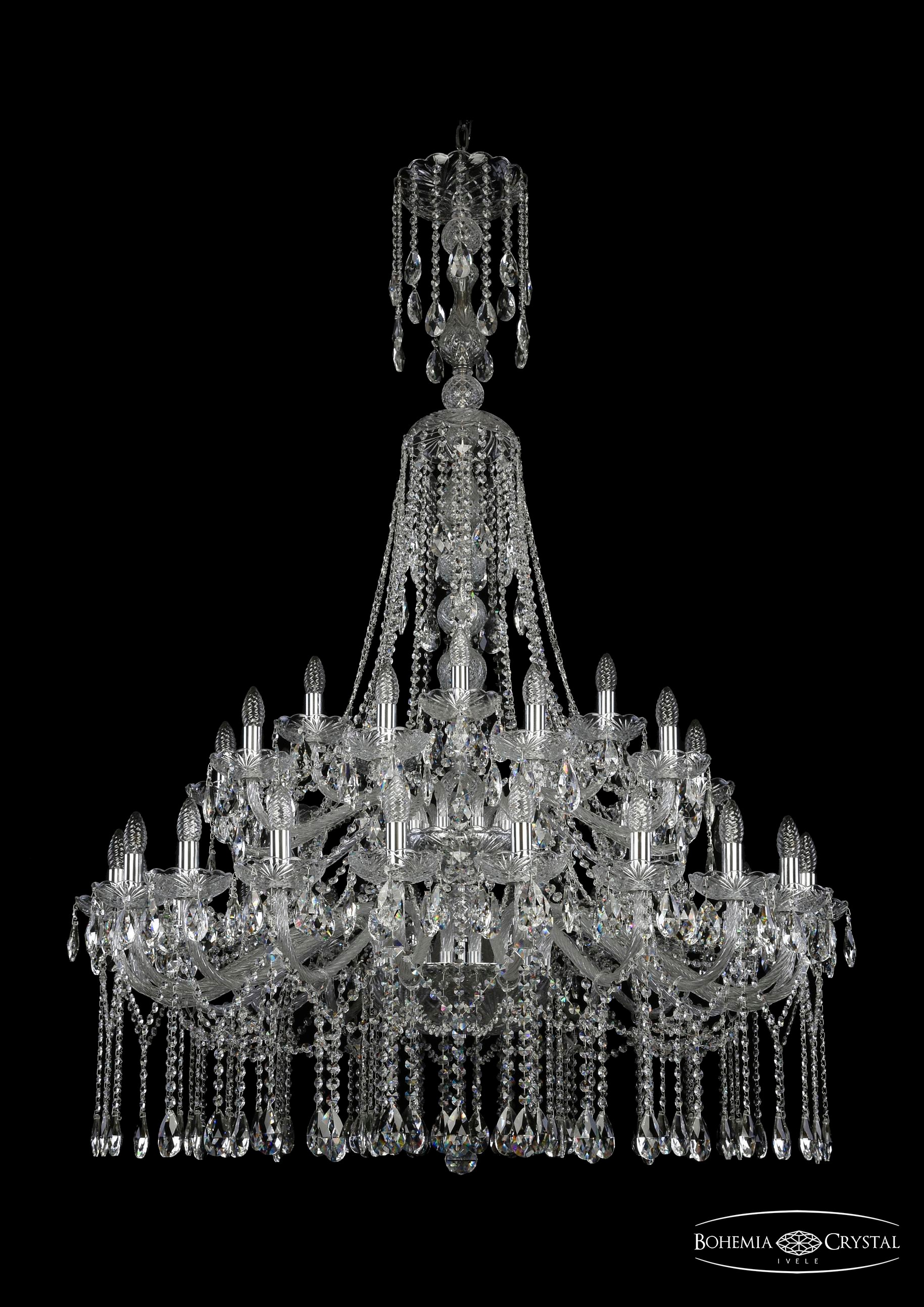 Подвесная хрустальная люстра 1413 Bohemia 1413/20+10+5/400/XL-164/2d Ni