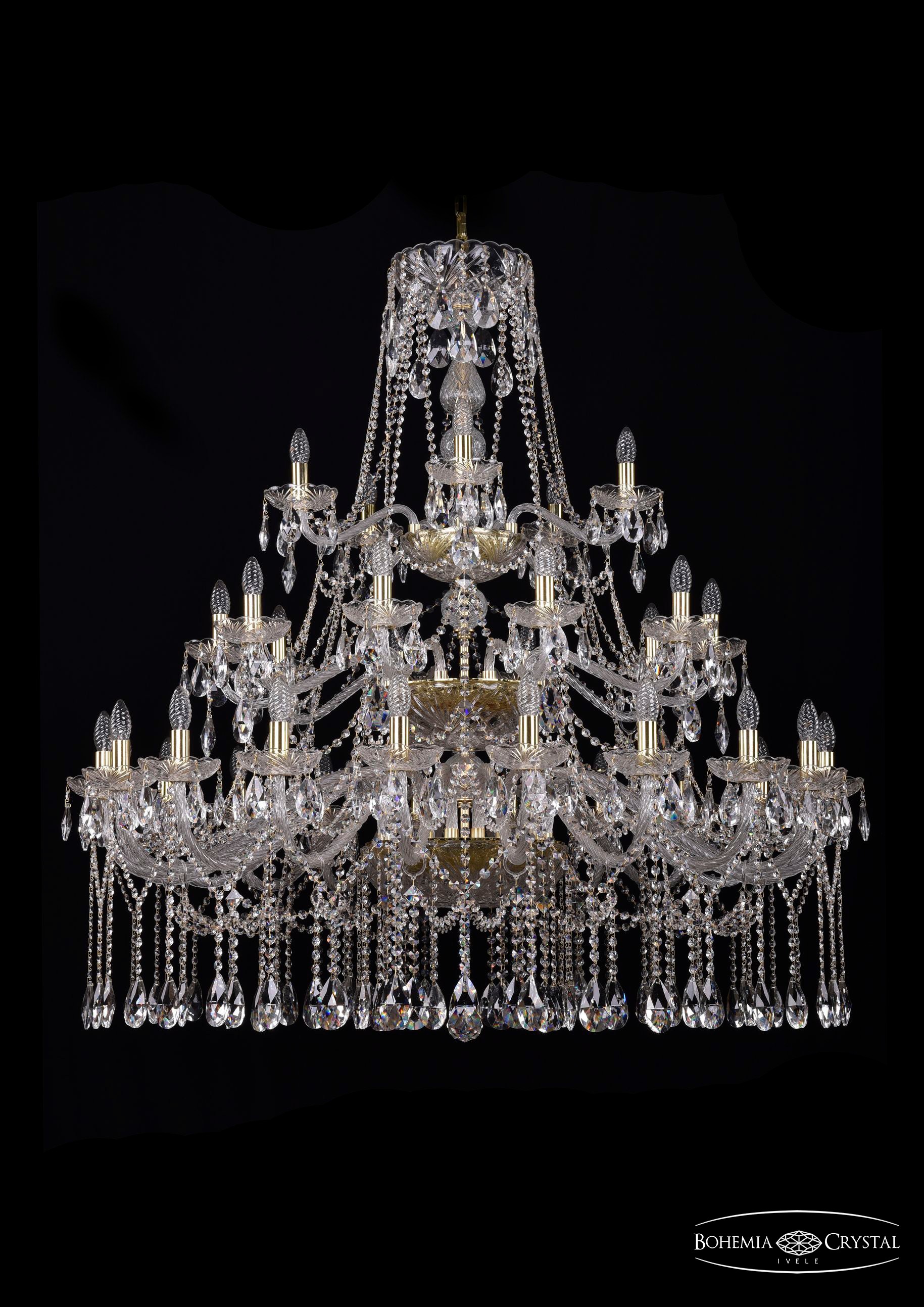 Подвесная хрустальная люстра 1413 Bohemia 1413/20+10+5/460/3d G