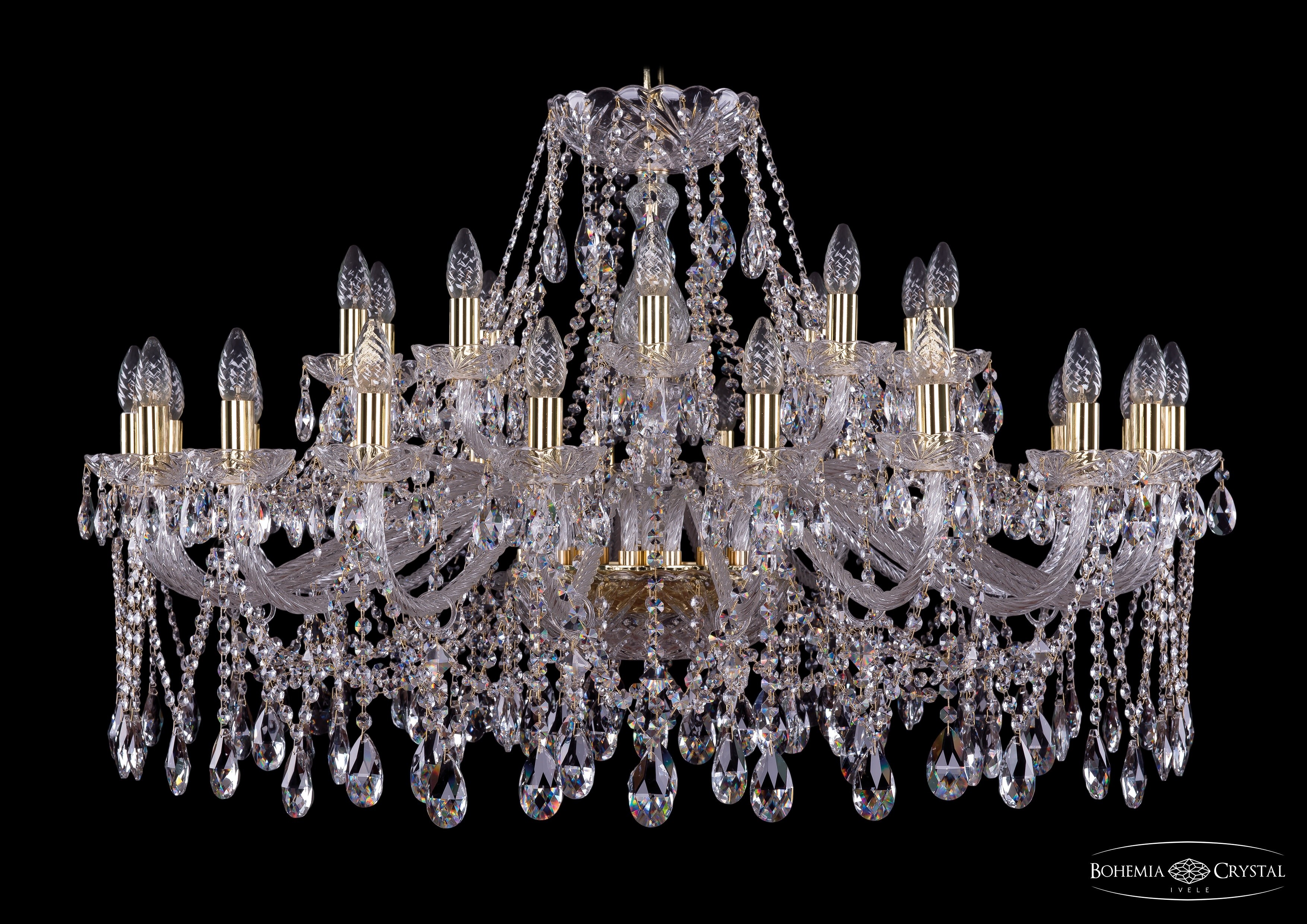 Подвесная хрустальная люстра 1413 Bohemia 1413/20+10/400 G