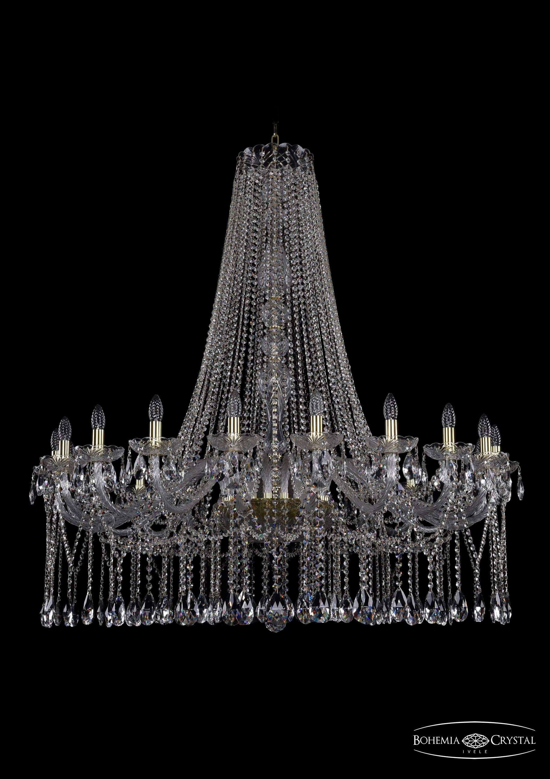 Подвесная хрустальная люстра 1413 Bohemia 1413/20/460/h-136 G