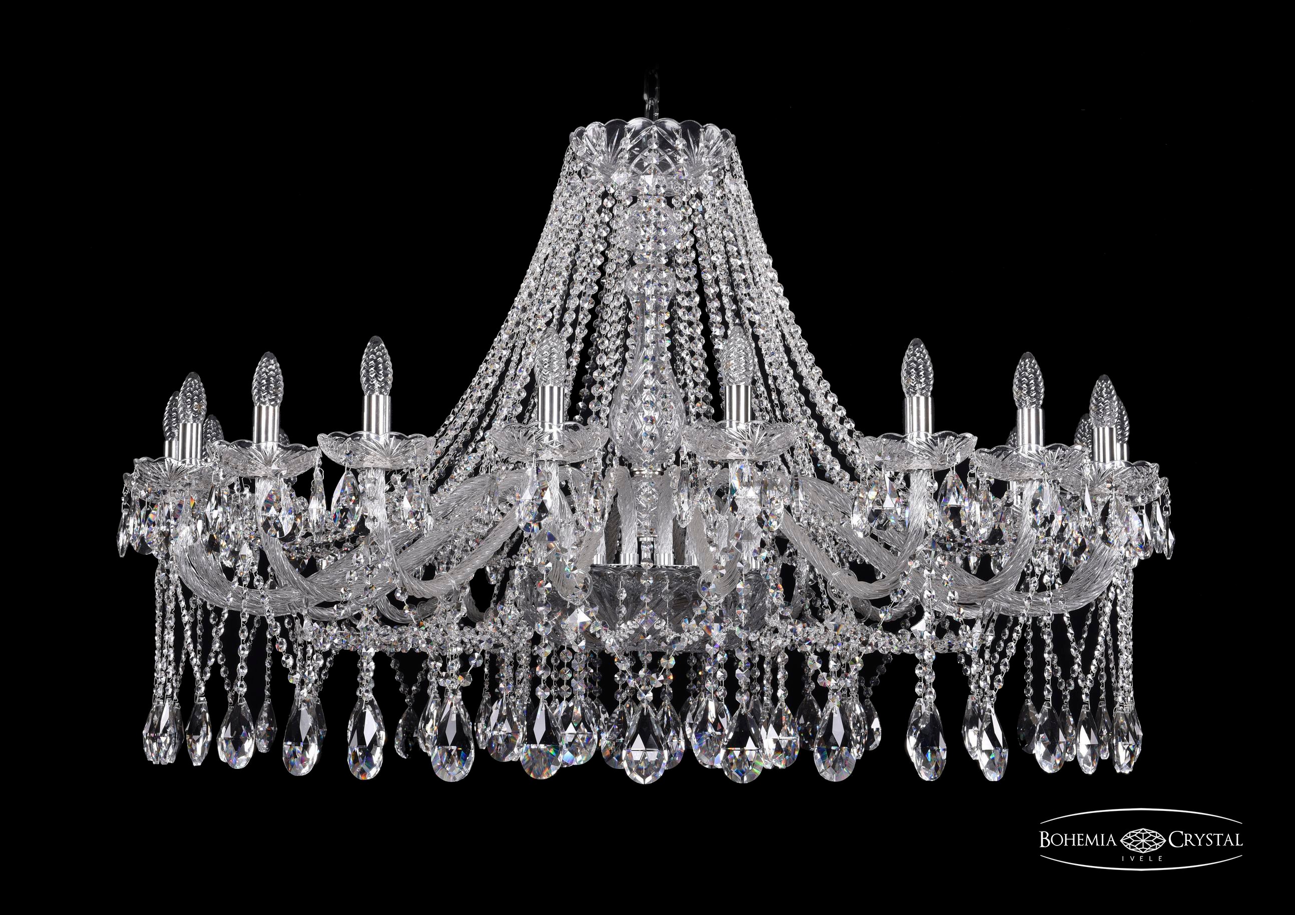 Подвесная хрустальная люстра 1413 Bohemia 1413/20/460 Ni