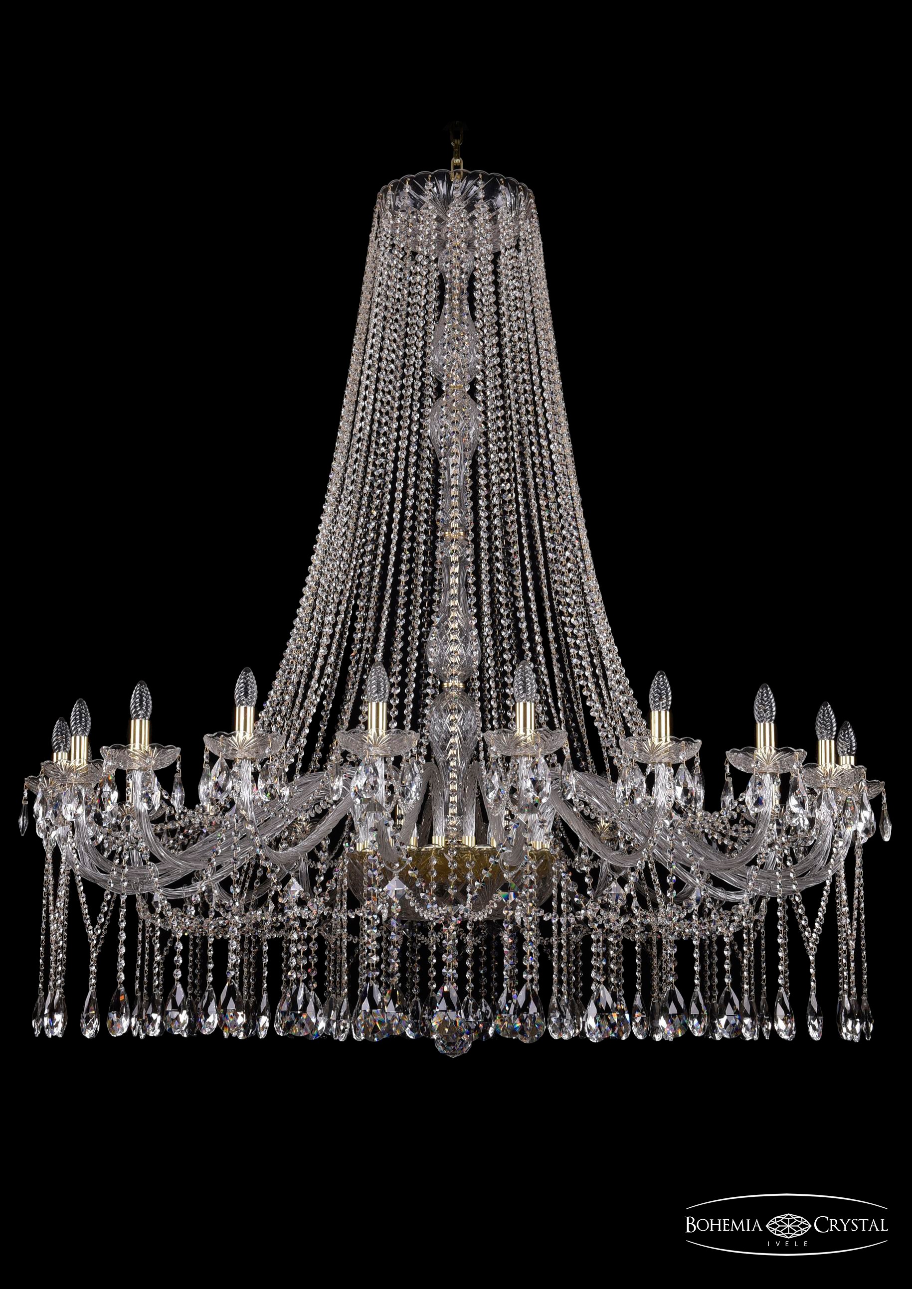 Подвесная хрустальная люстра 1413 Bohemia 1413/20/530/h-159 G