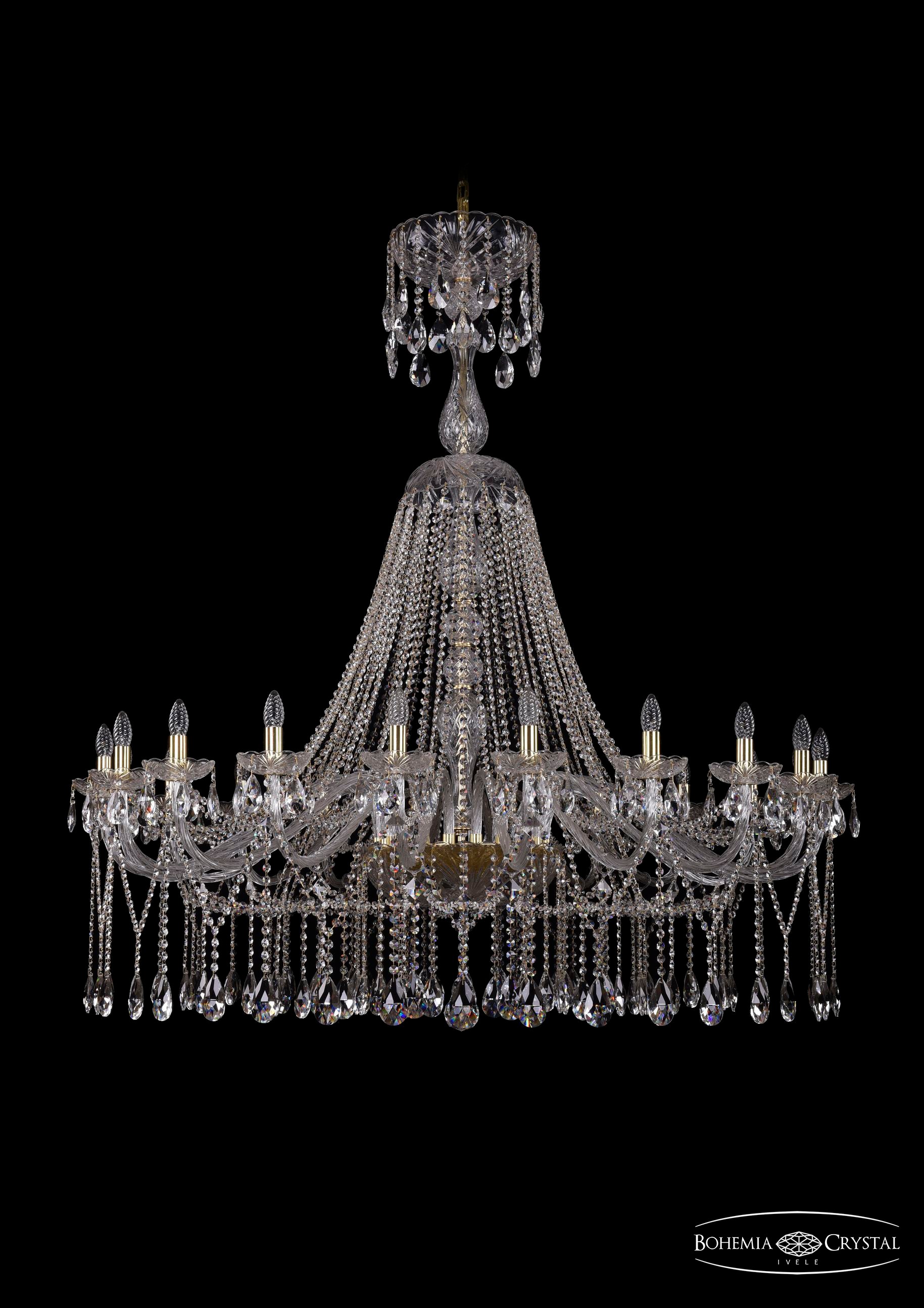 Подвесная хрустальная люстра 1413 Bohemia 1413/20/530/XL-158 G