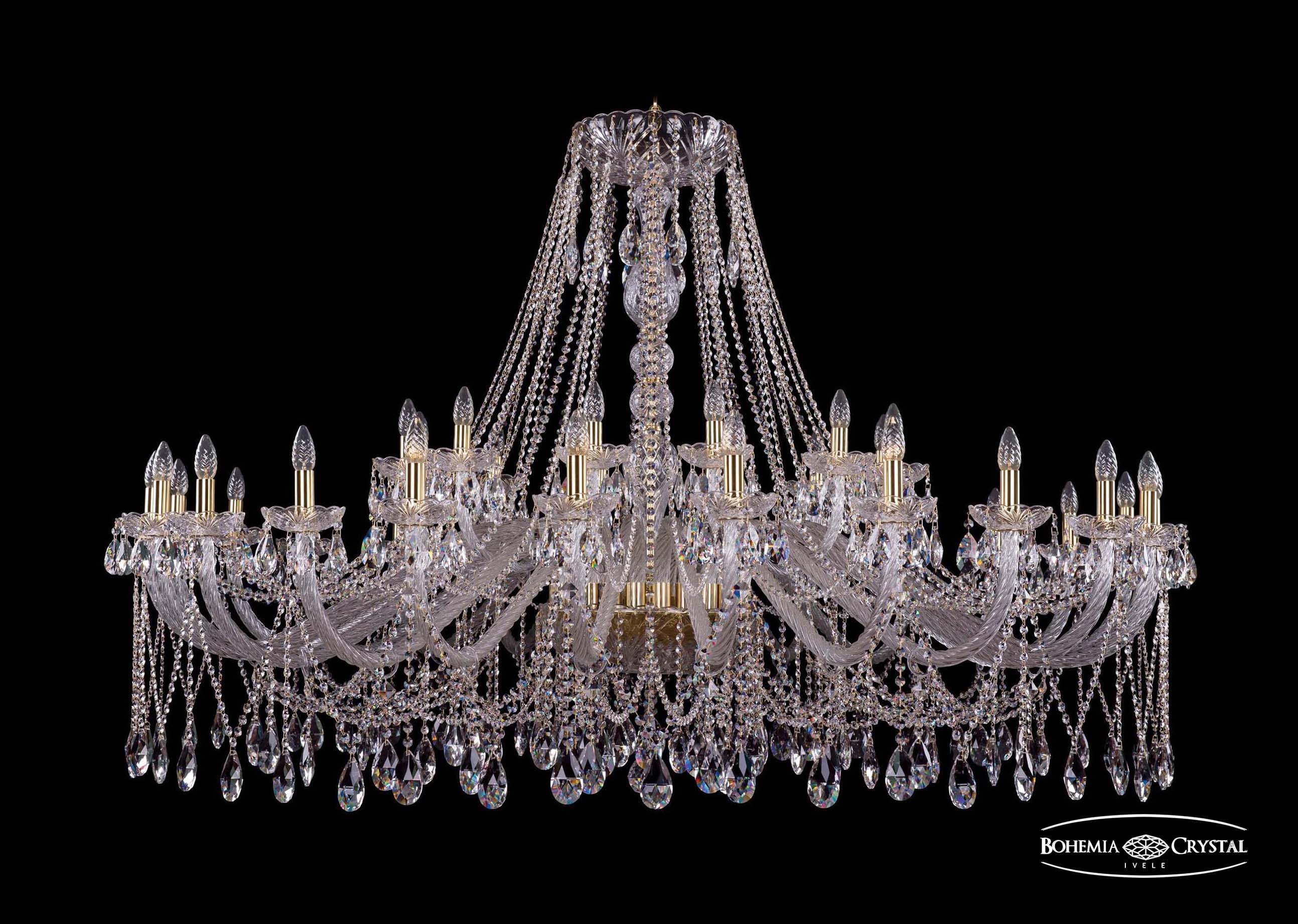 Подвесная хрустальная люстра 1413 Bohemia 1413/24+12/700 G