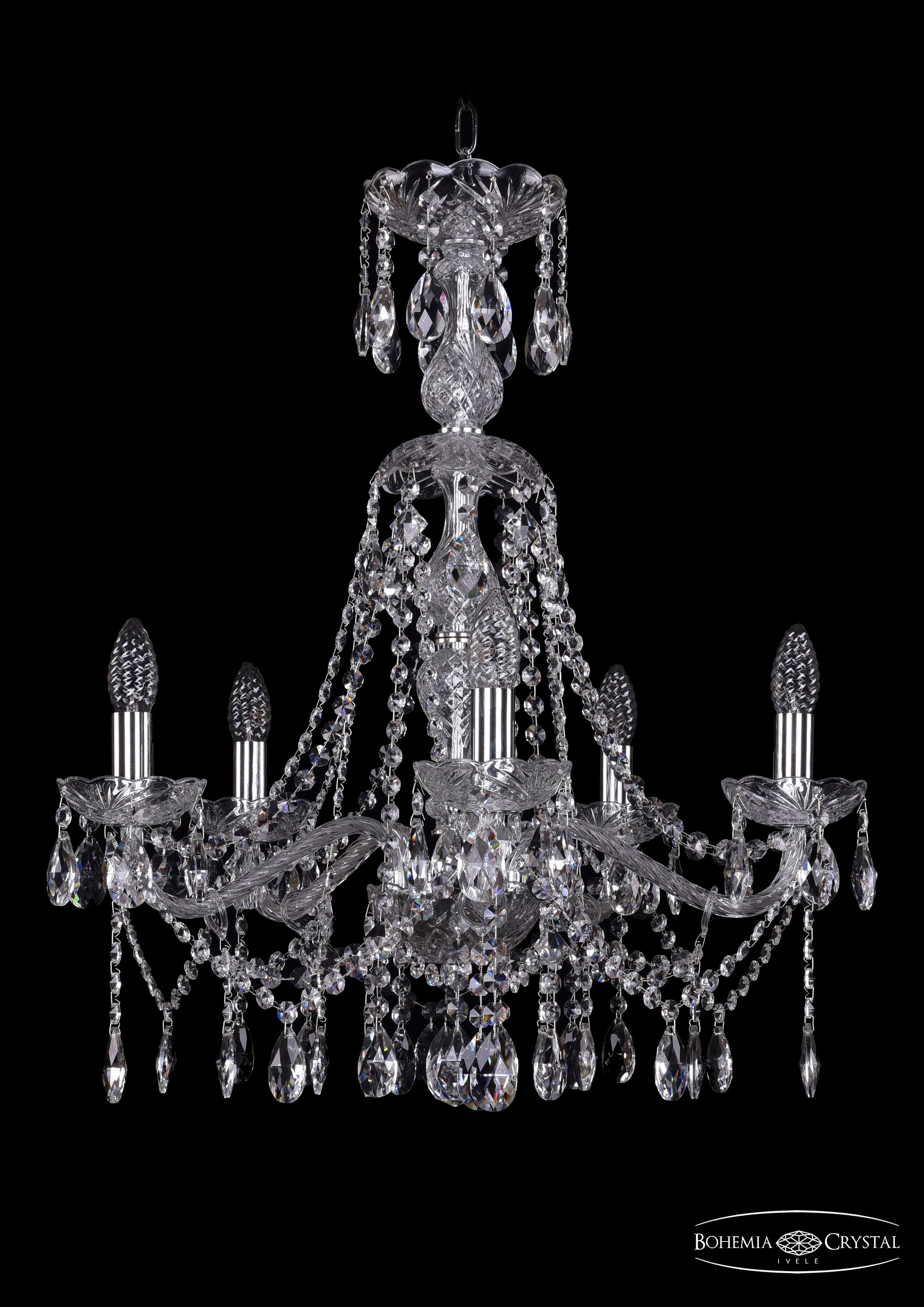 Подвесная хрустальная люстра 1413 Bohemia 1413/5/200/XL-66 Ni