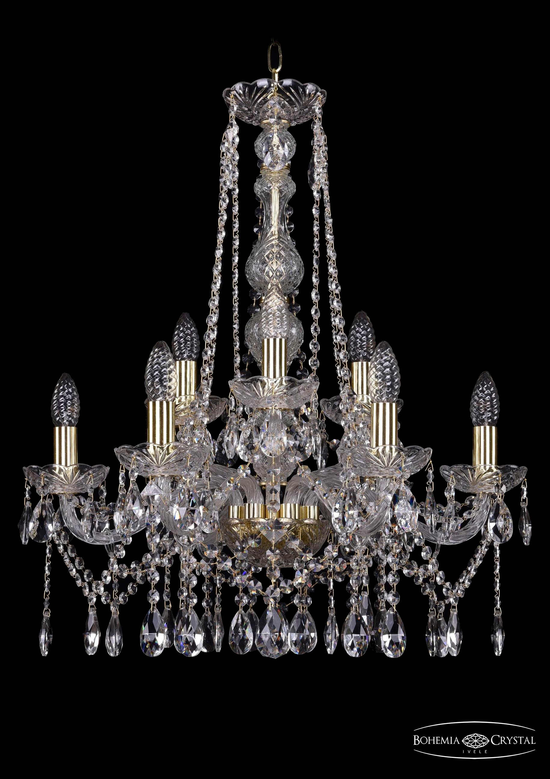 Подвесная хрустальная люстра 1413 Bohemia 1413/6+3/200/h-66 G