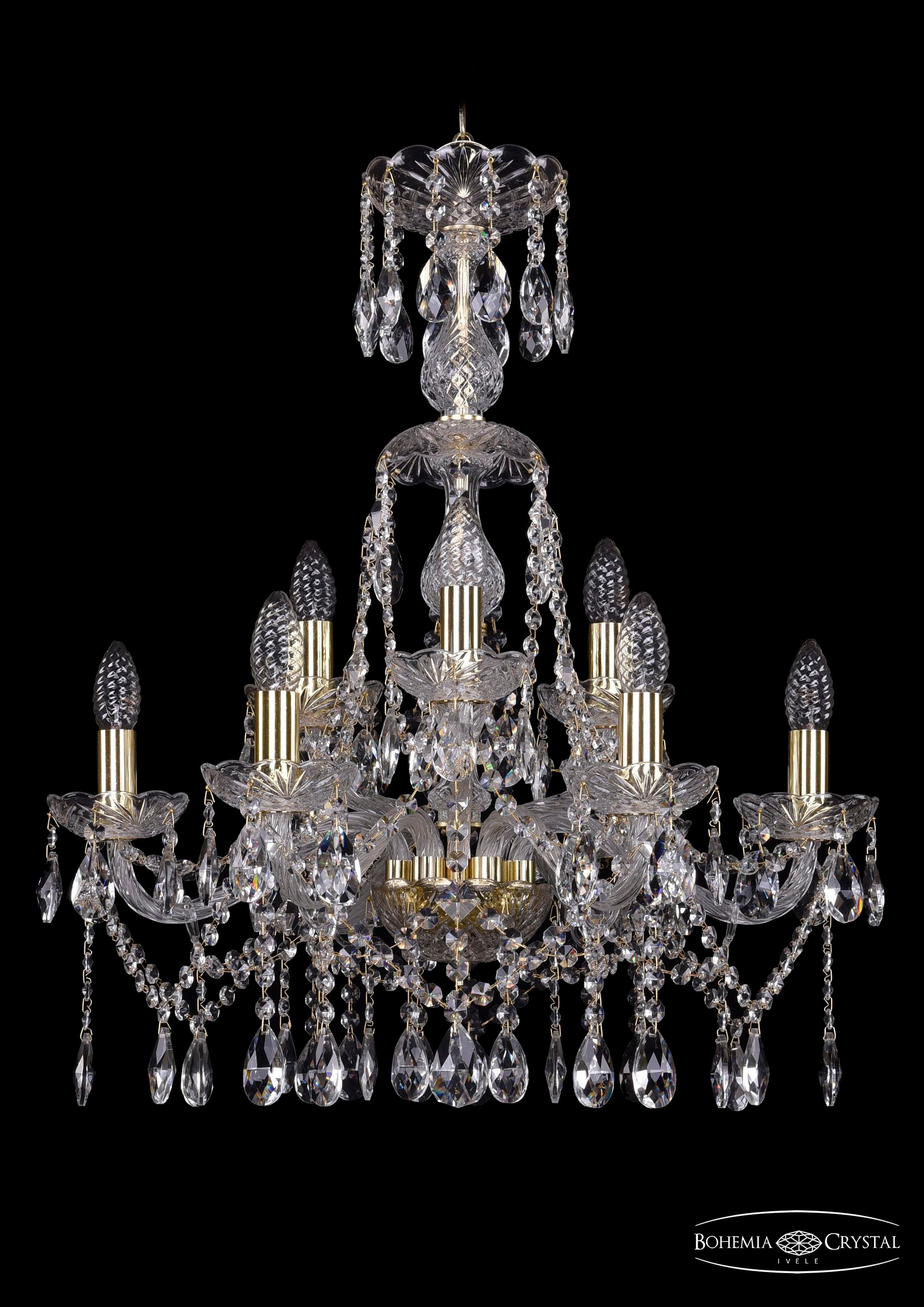 Подвесная хрустальная люстра 1413 Bohemia 1413/6+3/200/XL-66 G