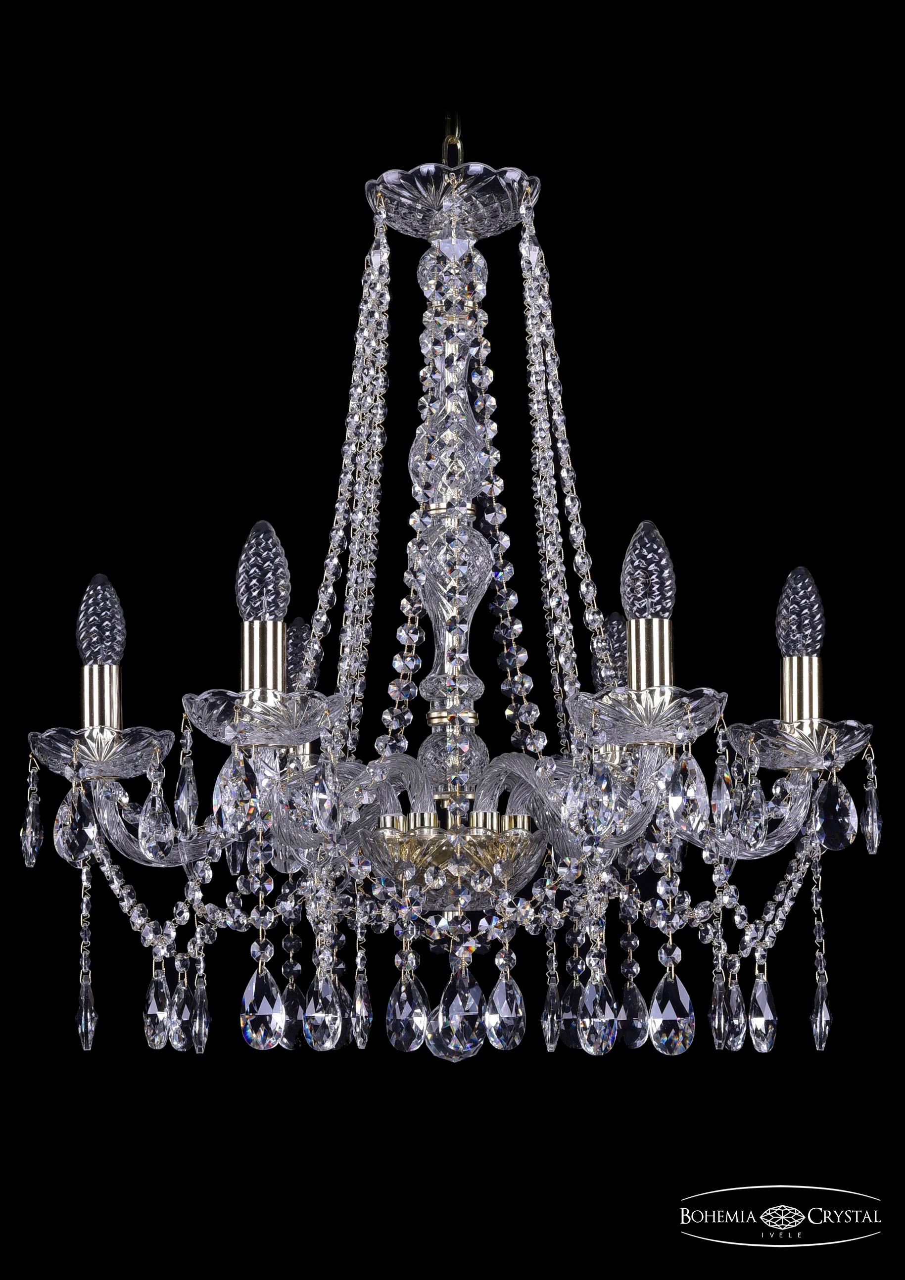 Подвесная хрустальная люстра 1413 Bohemia 1413/6/200/h-60 G