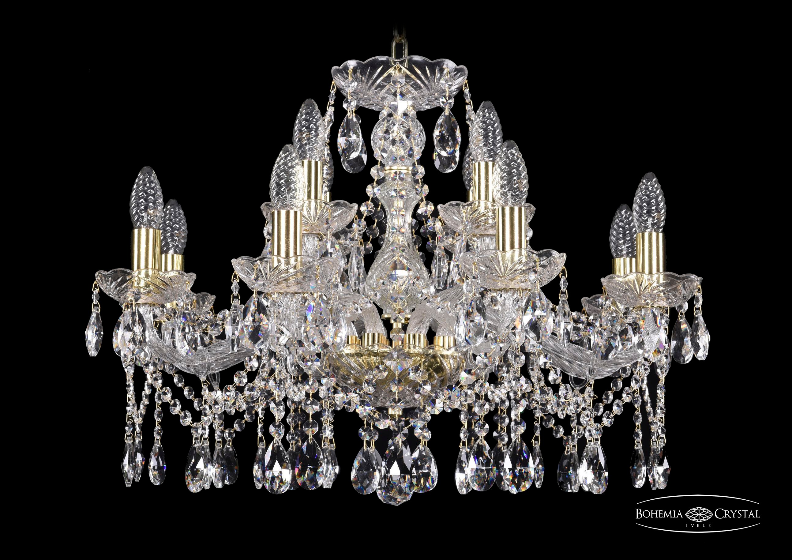 Подвесная хрустальная люстра 1413 Bohemia 1413/8+4/220 G