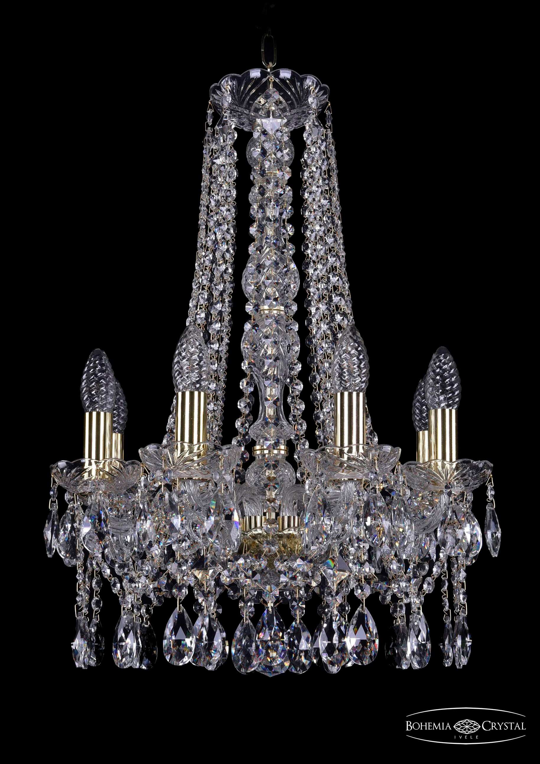 Подвесная хрустальная люстра 1413 Bohemia 1413/8/141/h-59 G