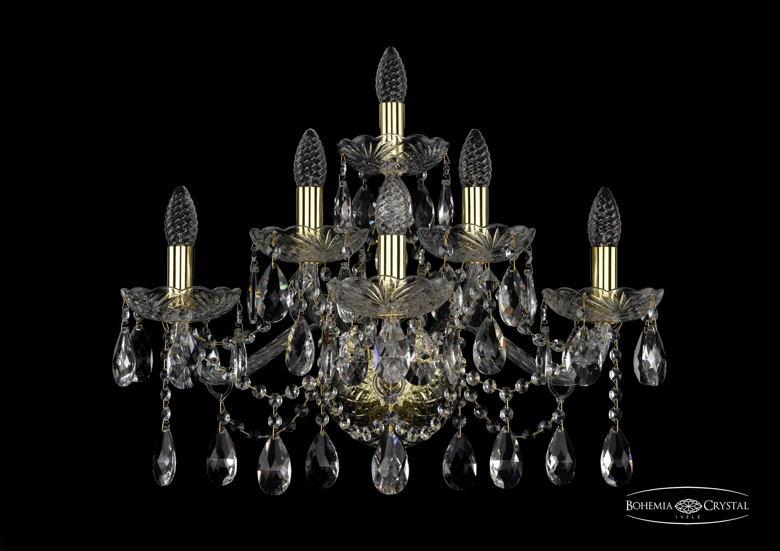 Настенное бра Bohemia 1413 1413B/3+2+1/220/XL/G