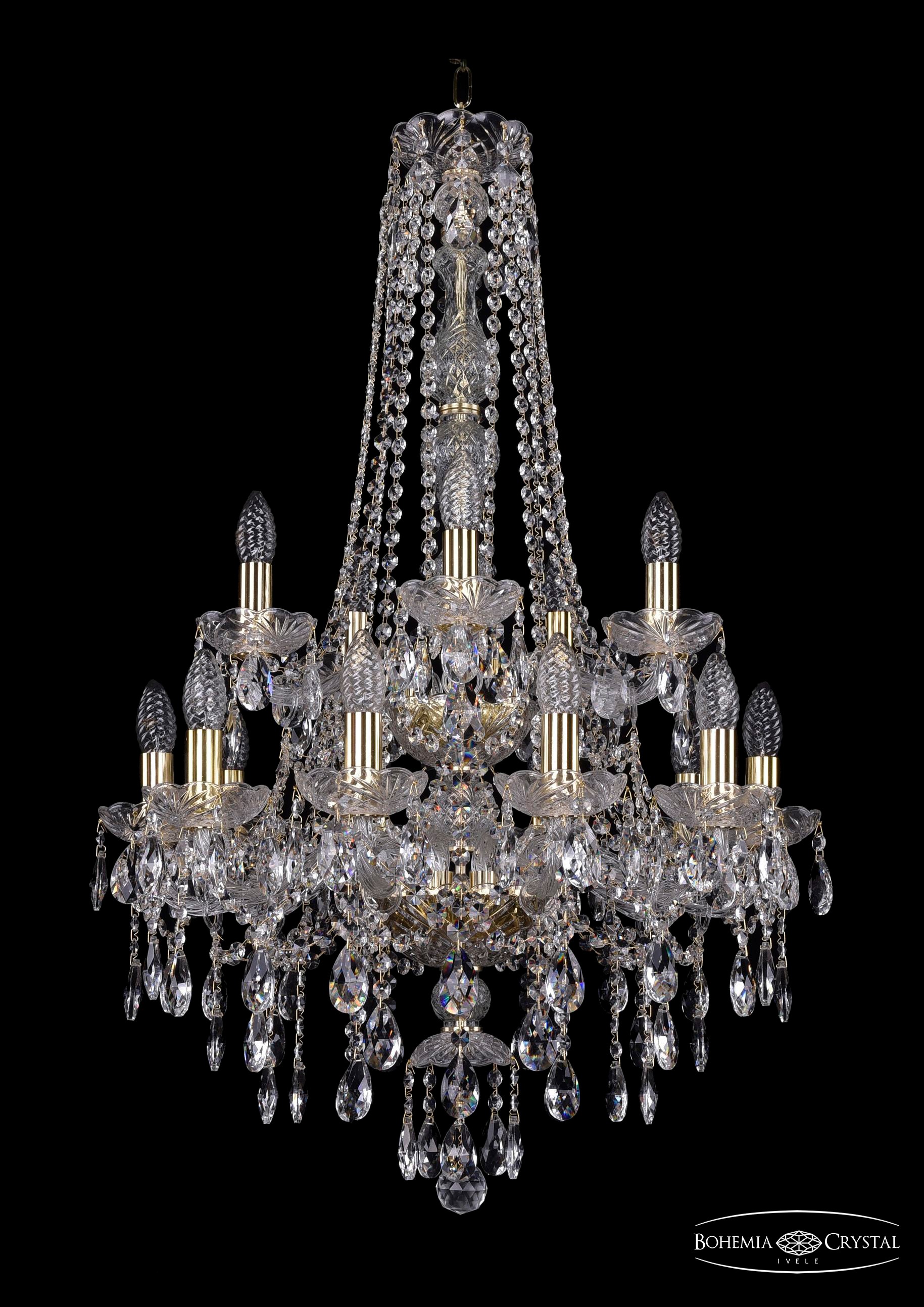 Подвесная хрустальная люстра 1415 Bohemia 1415/10+5/200/h-92/2d G