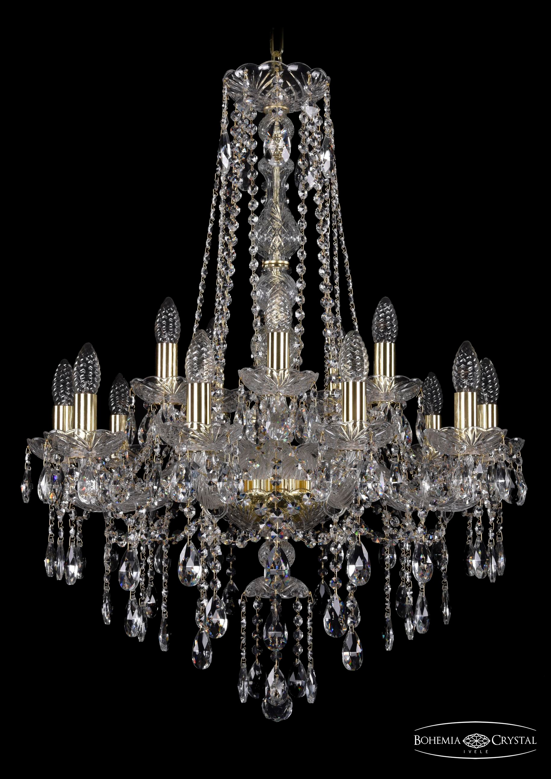Подвесная хрустальная люстра 1415 Bohemia 1415/10+5/220/h-86 G