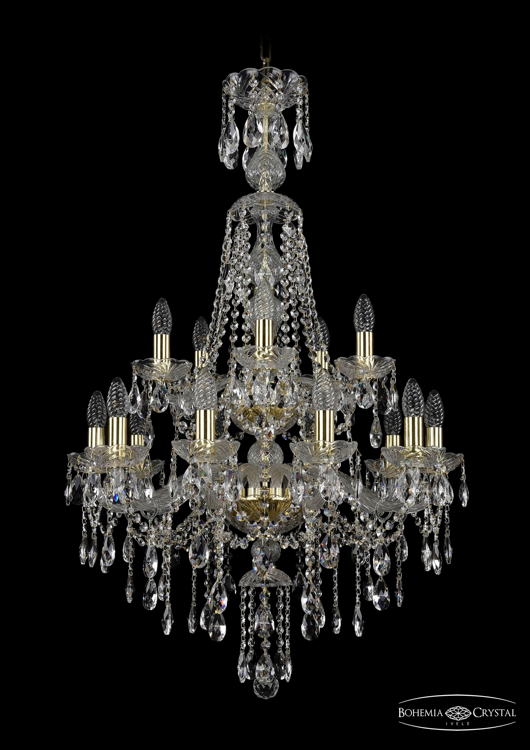 Подвесная хрустальная люстра 1415 Bohemia 1415/10+5/220/XL-104/2d G