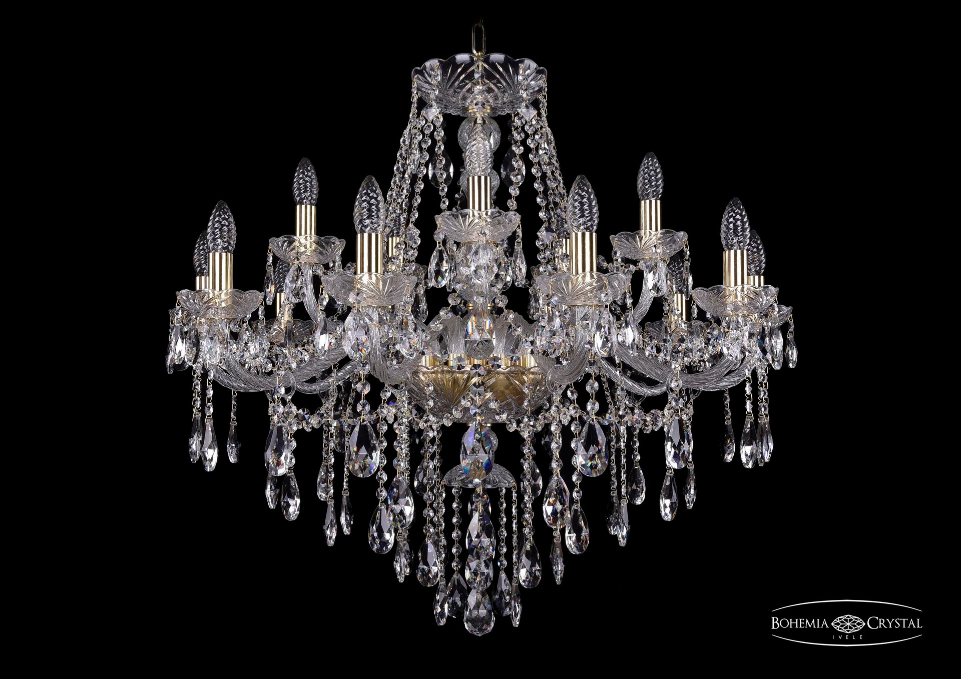 Подвесная хрустальная люстра 1415 Bohemia 1415/10+5/300 G