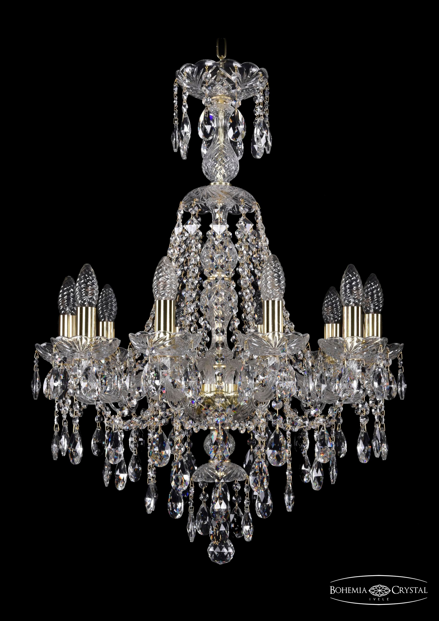 Подвесная хрустальная люстра 1415 Bohemia 1415/10/200/XL-76 G