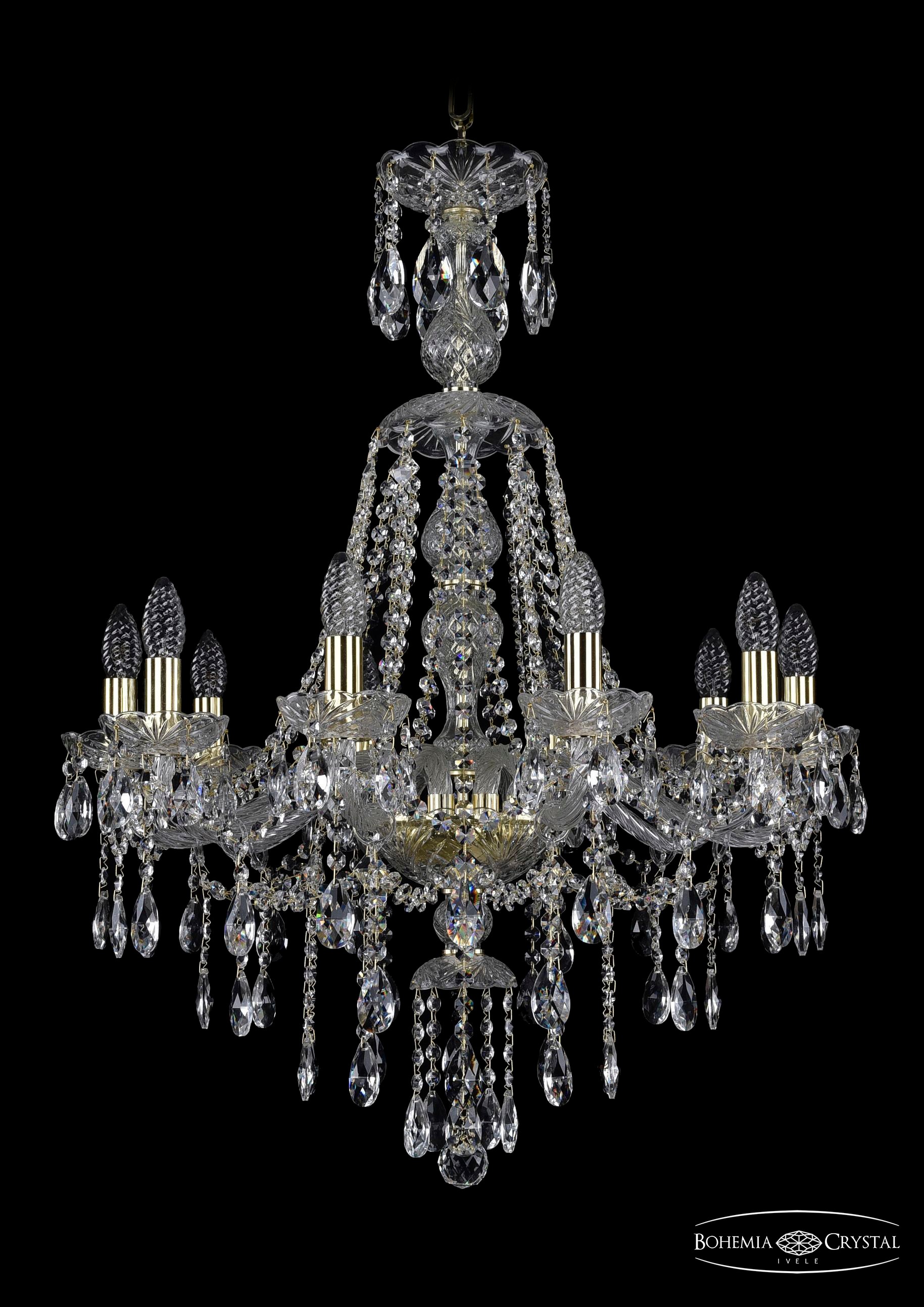 Подвесная хрустальная люстра 1415 Bohemia 1415/10/220/XL-86 G