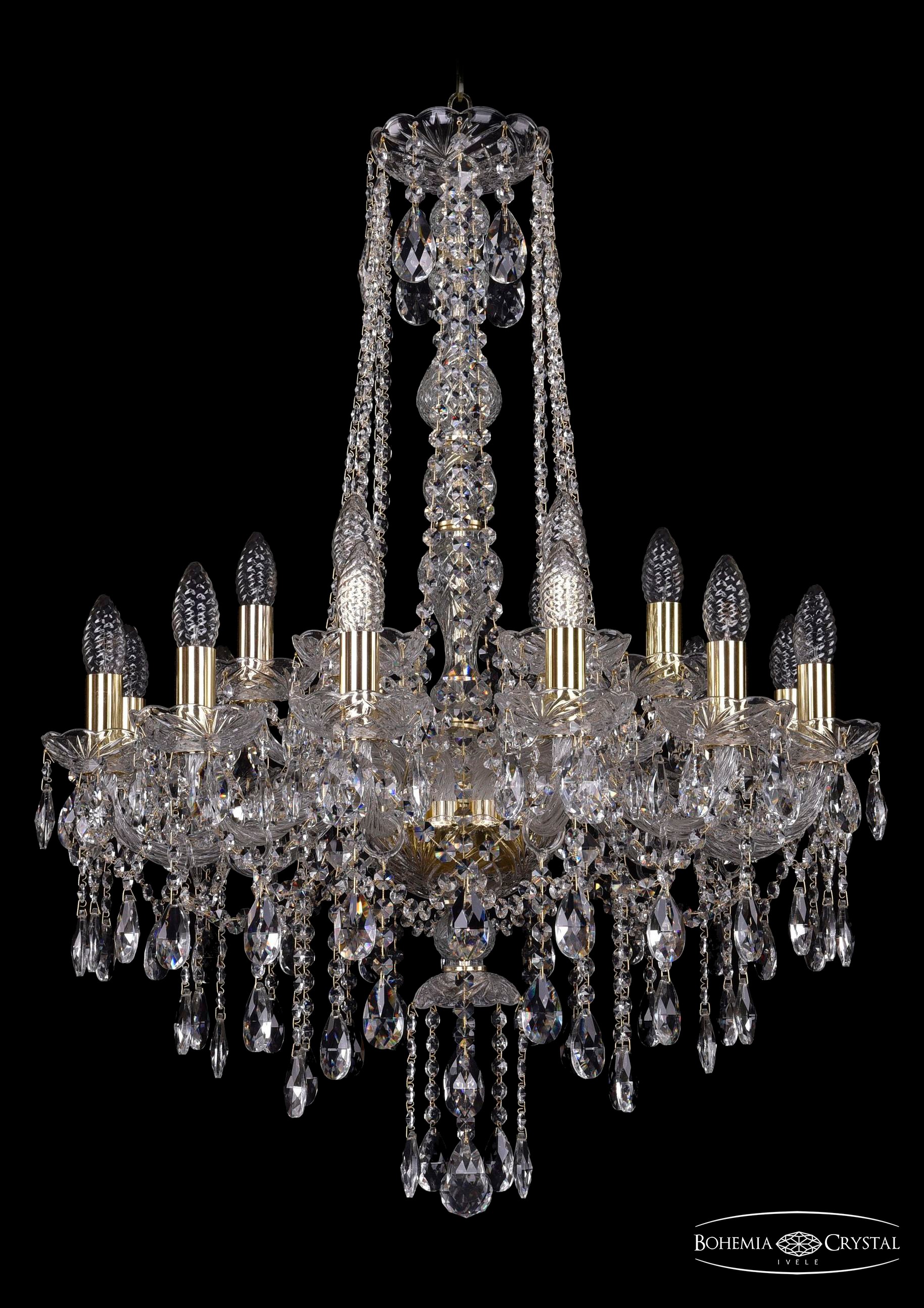 Подвесная хрустальная люстра 1415 Bohemia 1415/12+6/220/h-86 G
