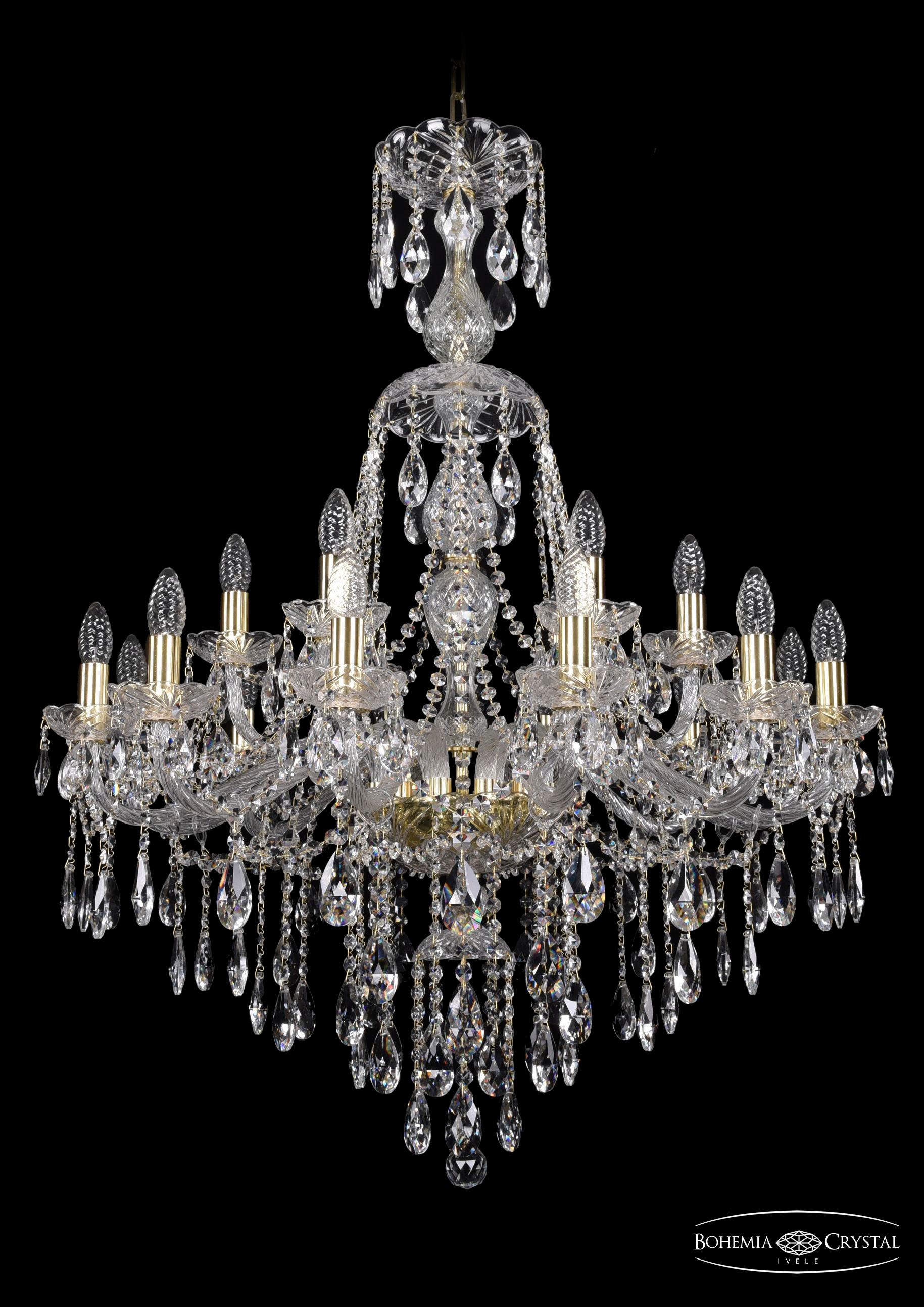 Подвесная хрустальная люстра 1415 Bohemia 1415/12+6/300/XL-108 G