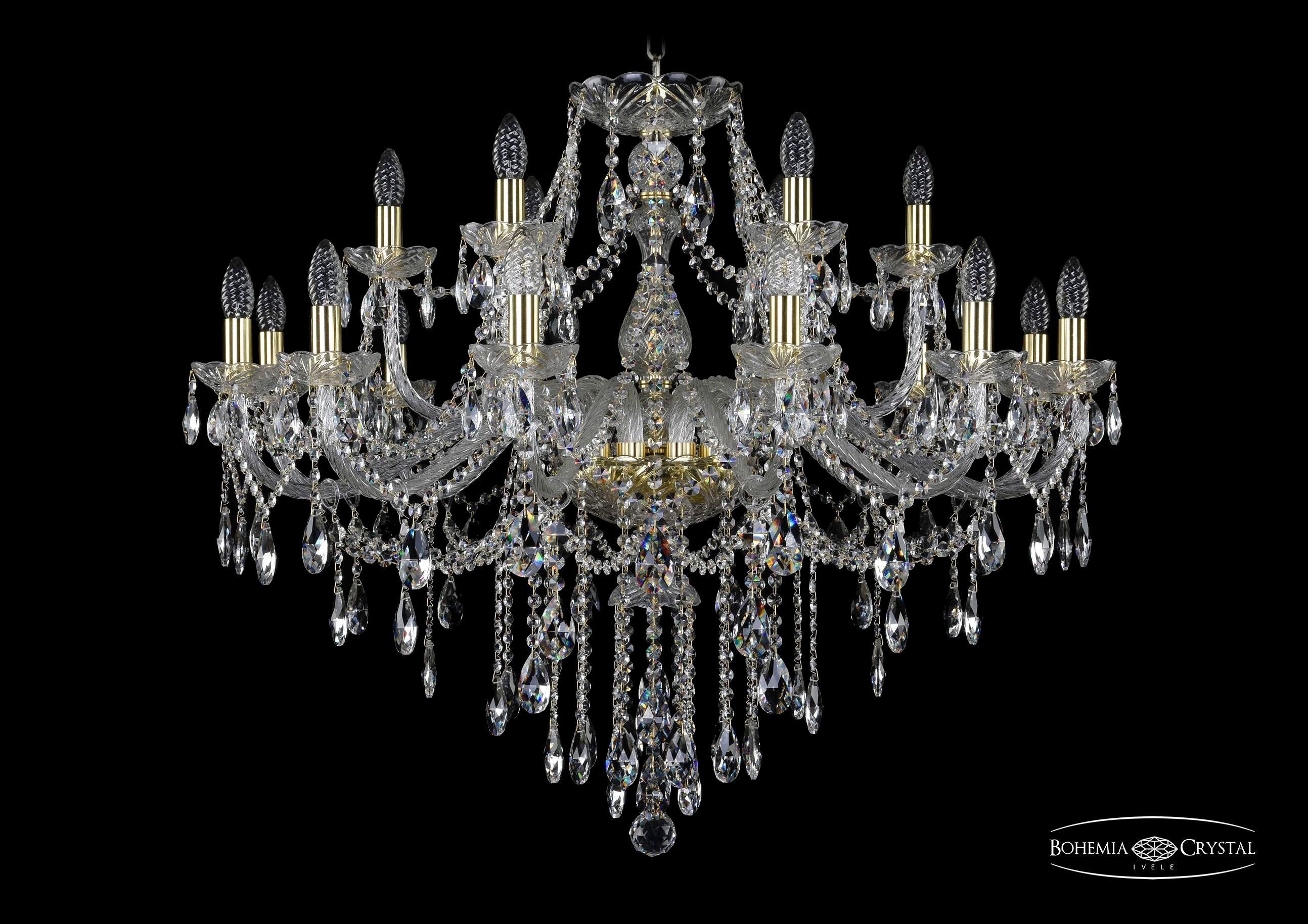 Подвесная хрустальная люстра 1415 Bohemia 1415/12+6/360 G