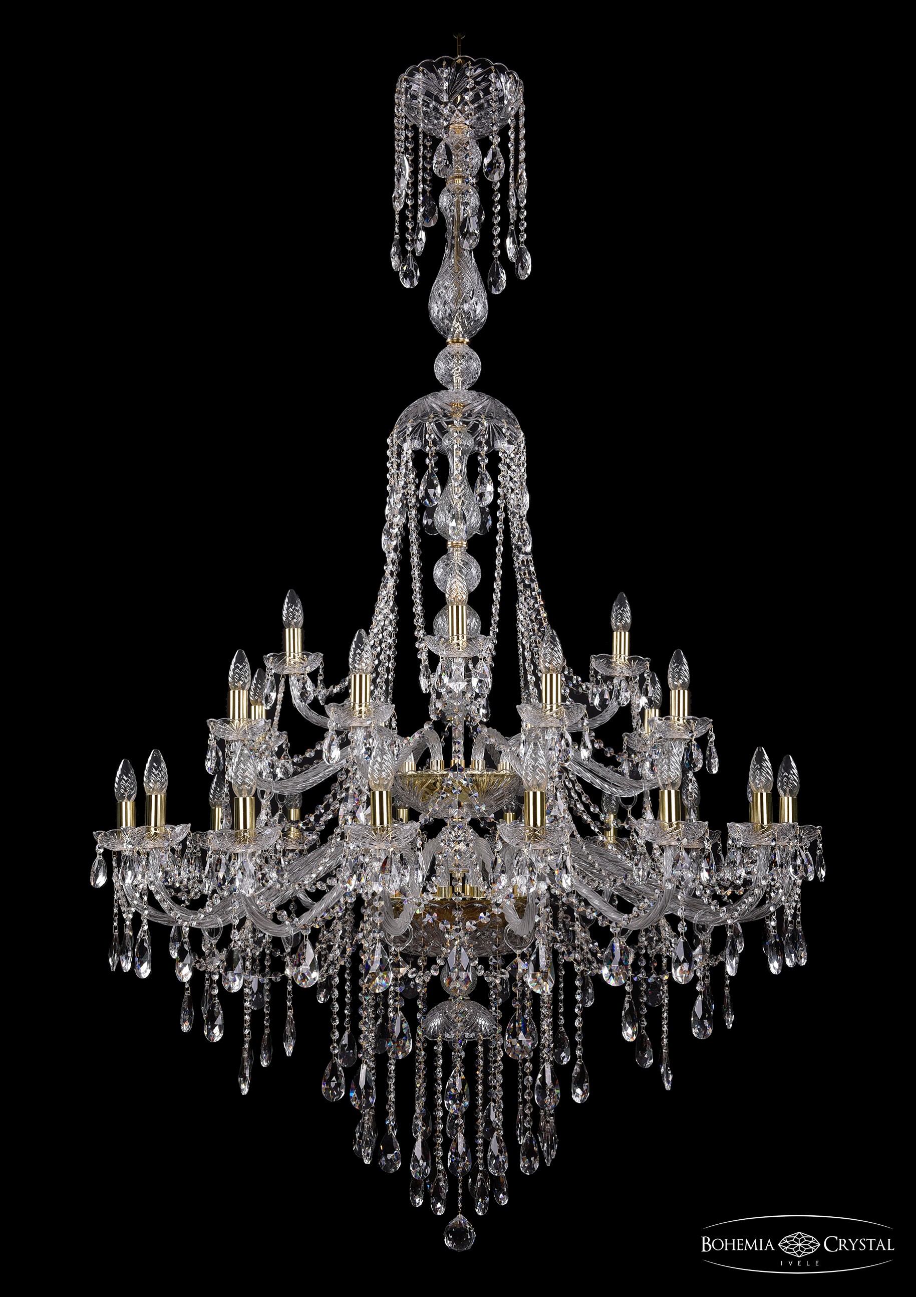Подвесная хрустальная люстра 1415 Bohemia 1415/16+8+4/400/XL-185/2d G