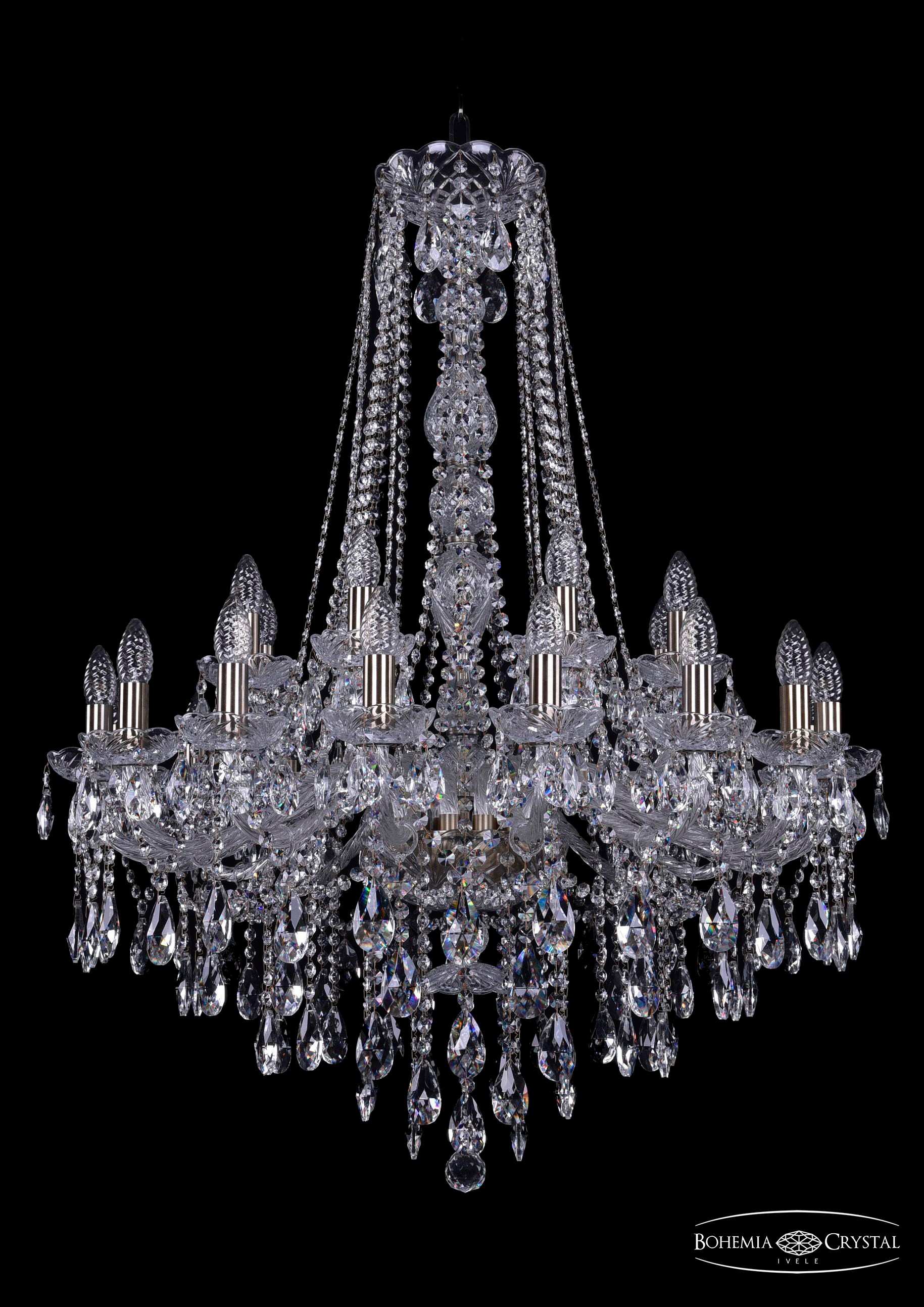 Подвесная хрустальная люстра 1415 Bohemia 1415/16+8/300/h-106 Pa
