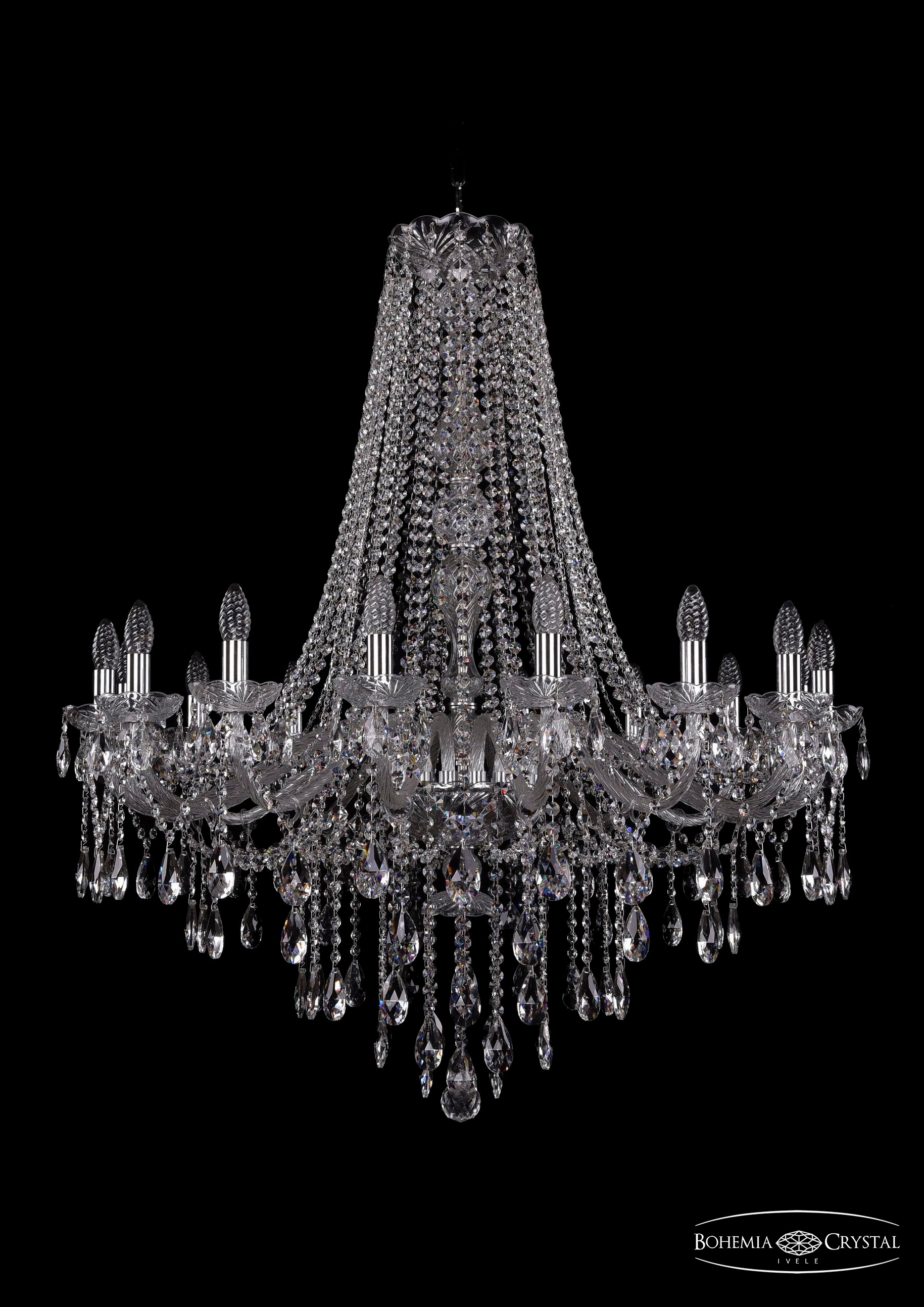 Подвесная хрустальная люстра 1415 Bohemia 1415/16/360/h-112 Ni