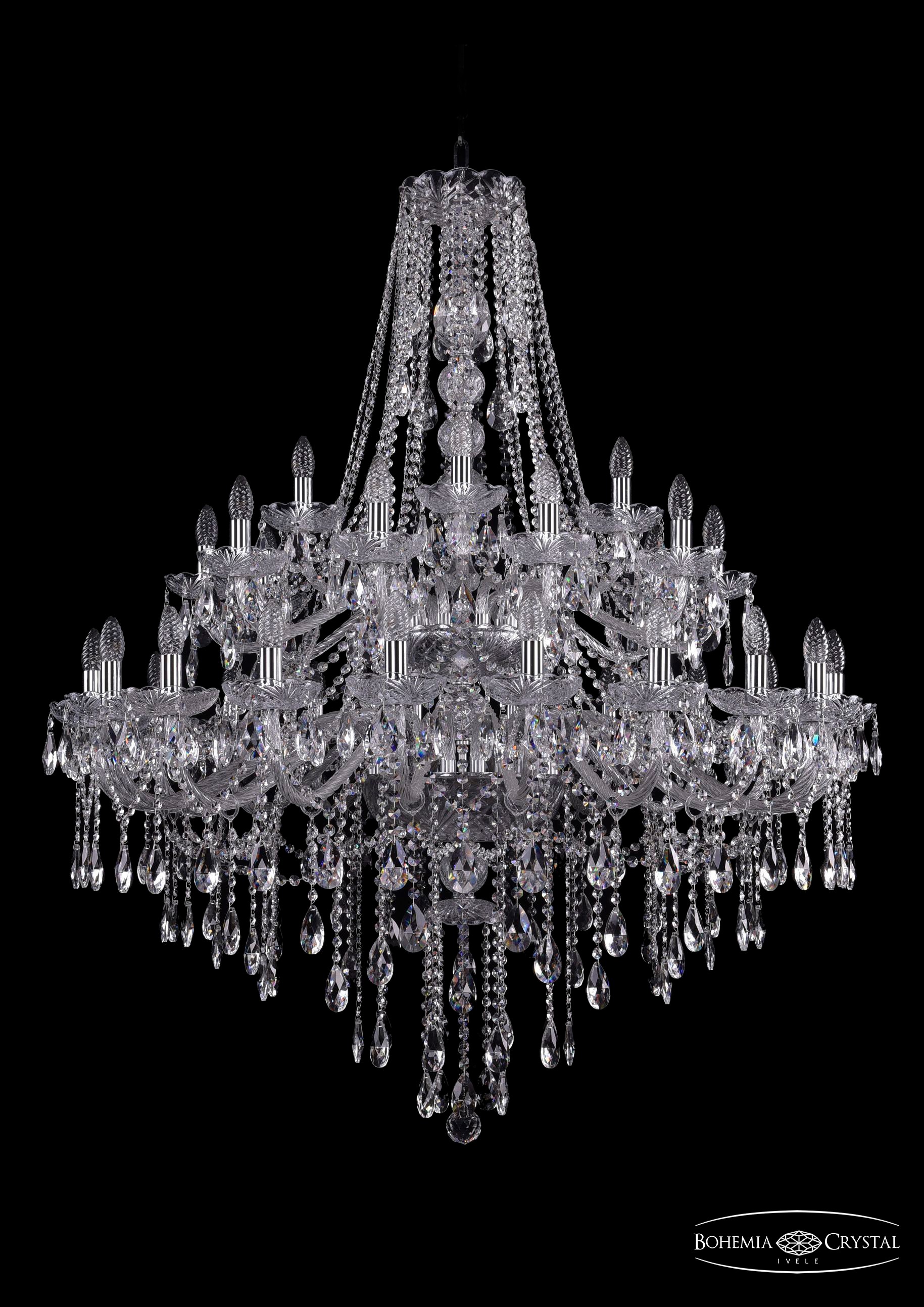 Подвесная хрустальная люстра 1415 Bohemia 1415/20+10+5/400/2d Ni