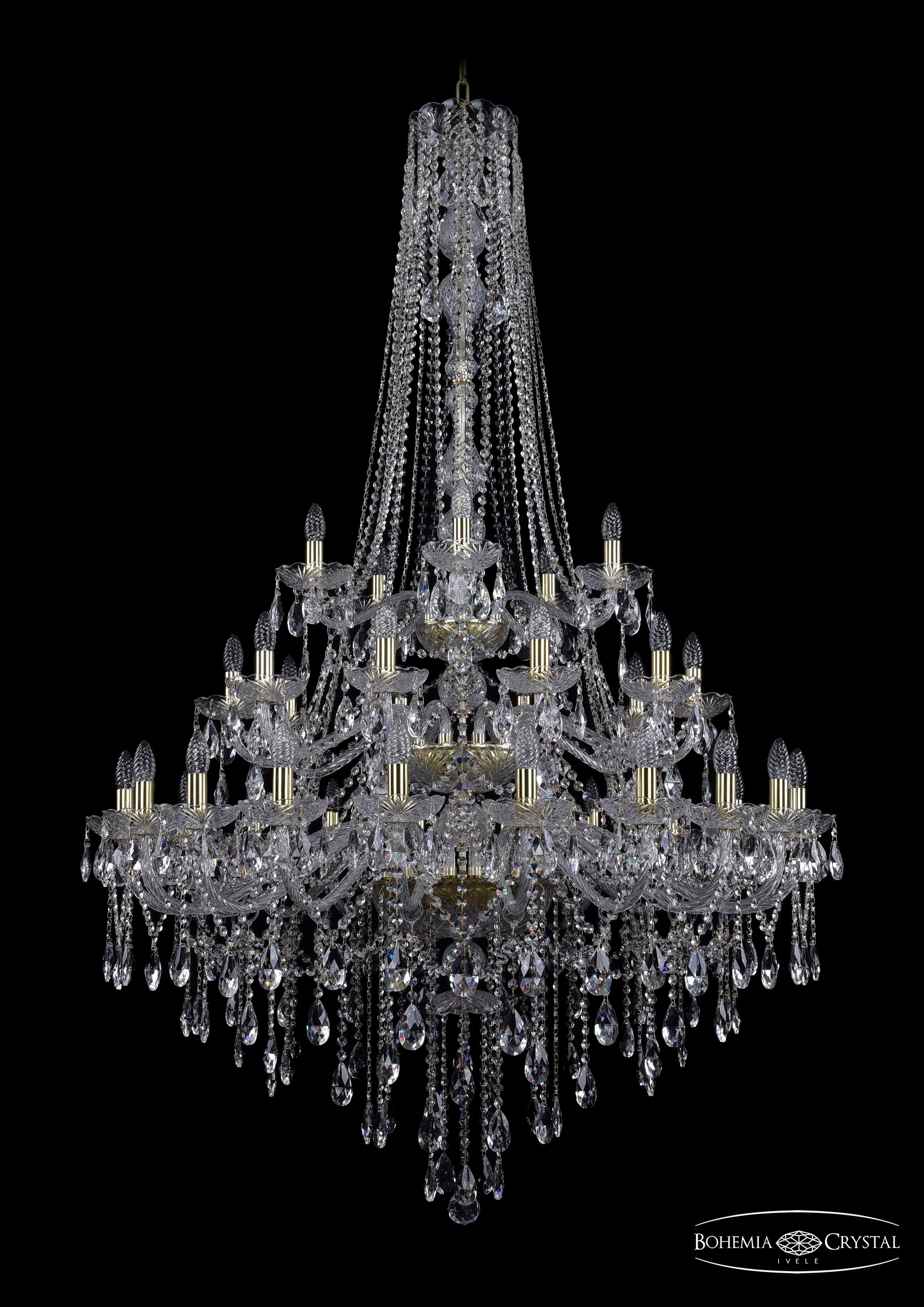 Подвесная хрустальная люстра 1415 Bohemia 1415/20+10+5/400/h-182/3d G