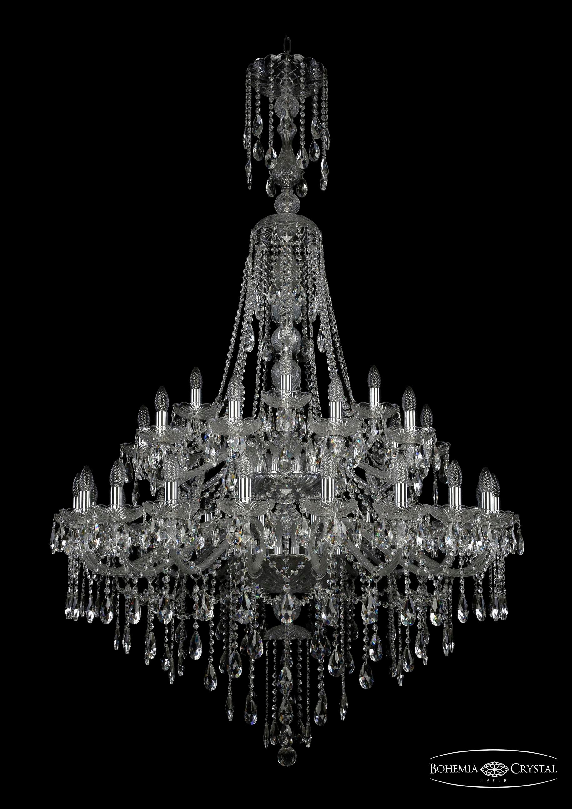 Подвесная хрустальная люстра 1415 Bohemia 1415/20+10+5/400/XL-185/2d Ni