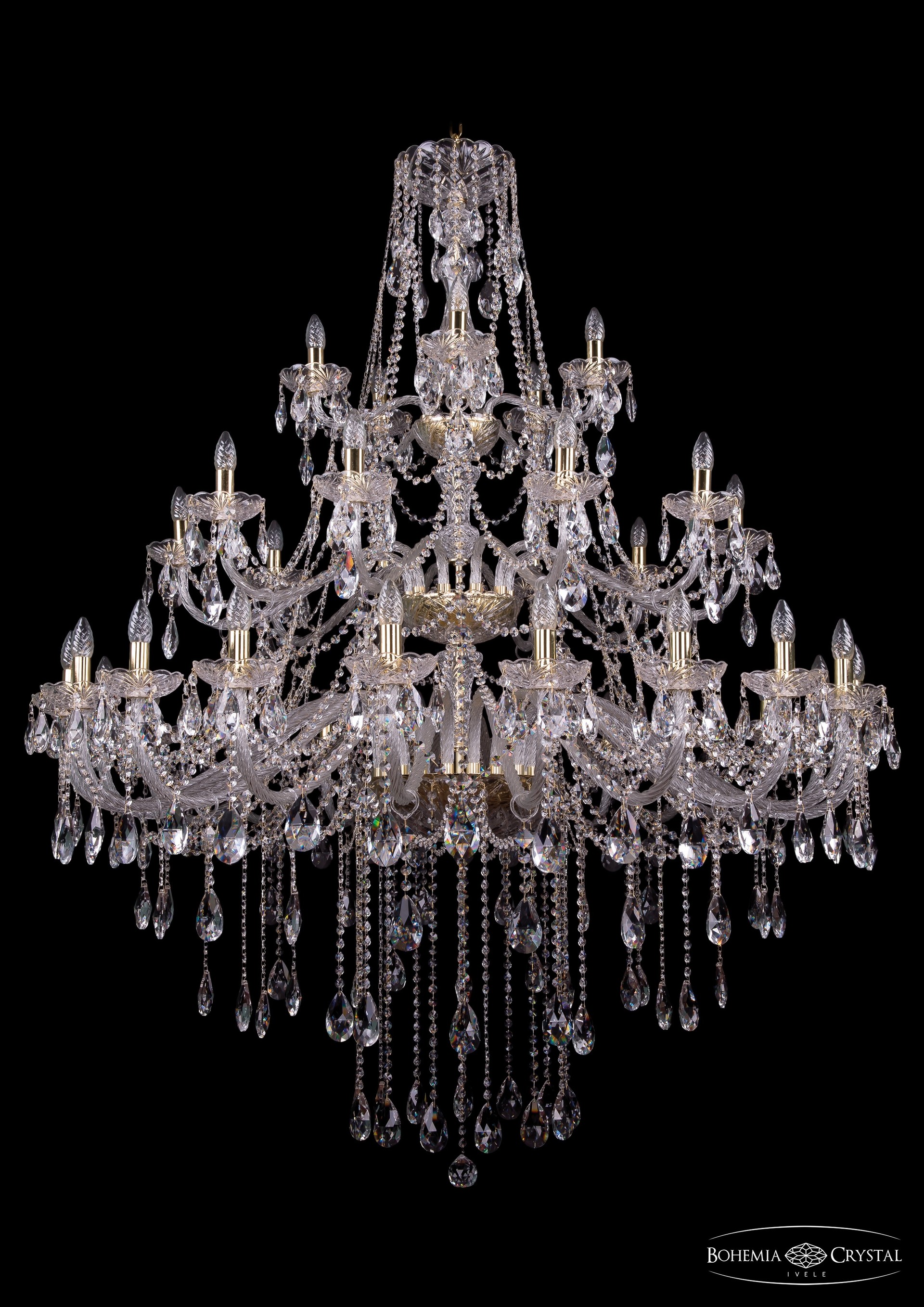 Подвесная хрустальная люстра 1415 Bohemia 1415/20+10+5/530/3d G