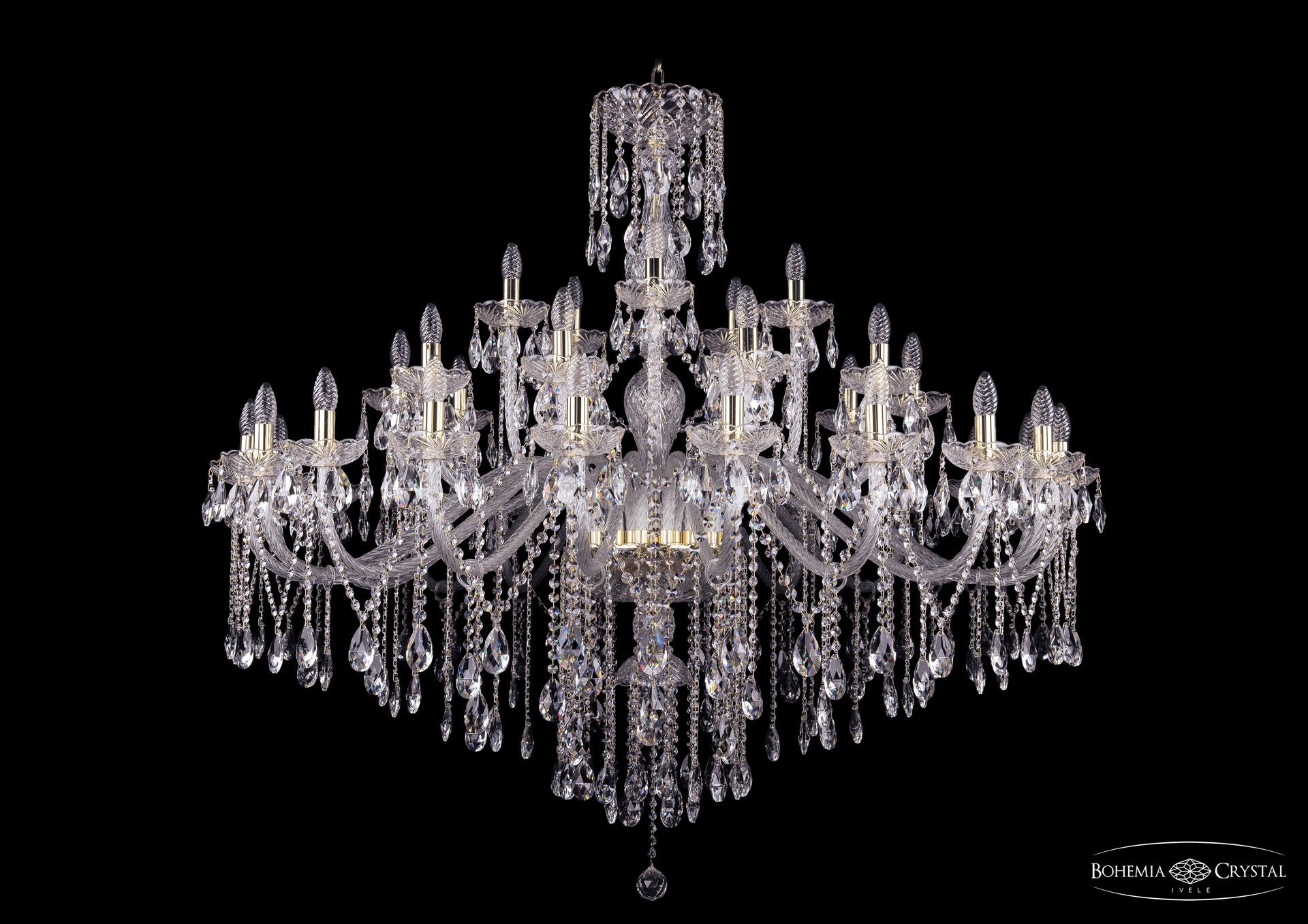 Подвесная хрустальная люстра 1415 Bohemia 1415/20+10+5/530 G