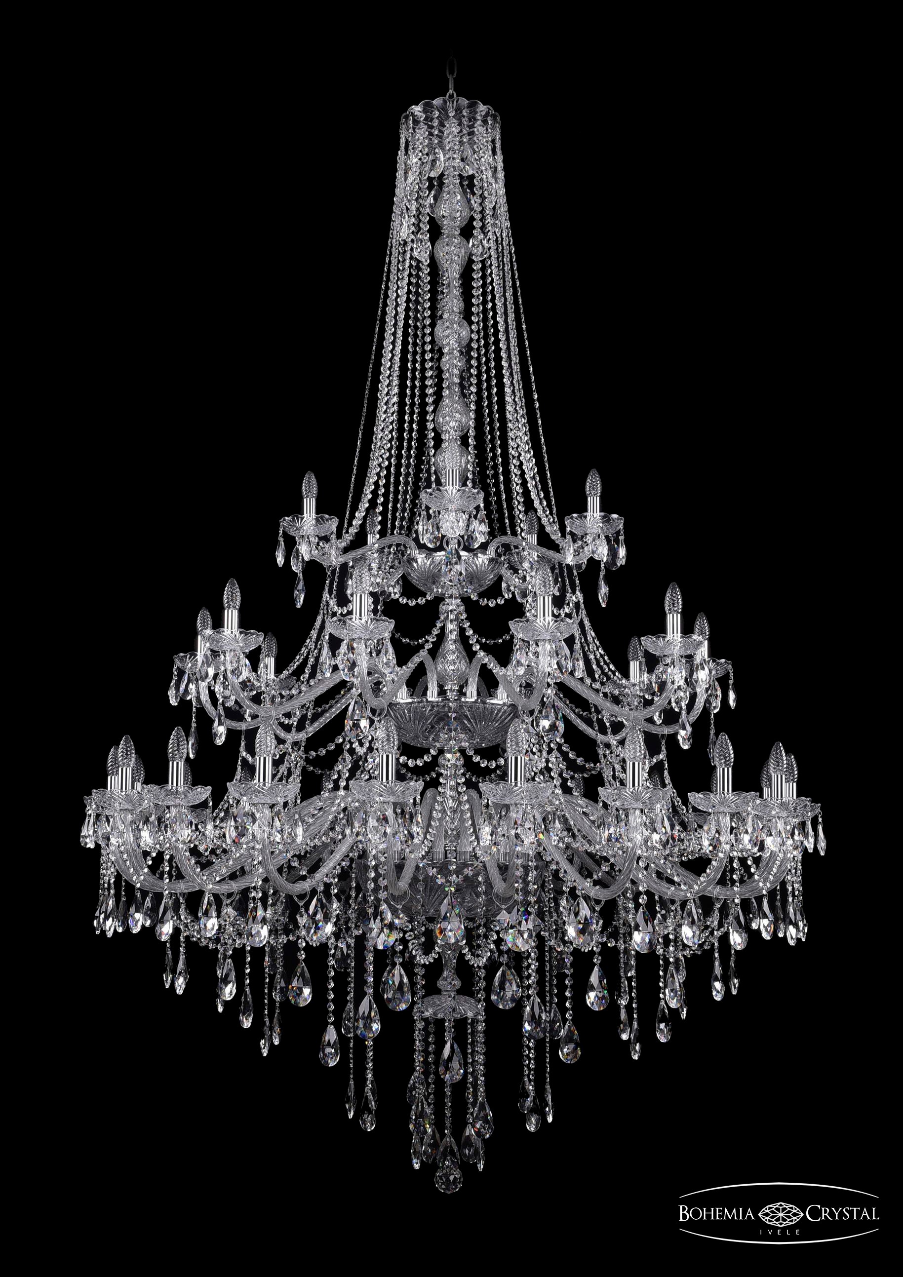 Подвесная хрустальная люстра 1415 Bohemia 1415/20+10+5/530/h-231/3d Ni