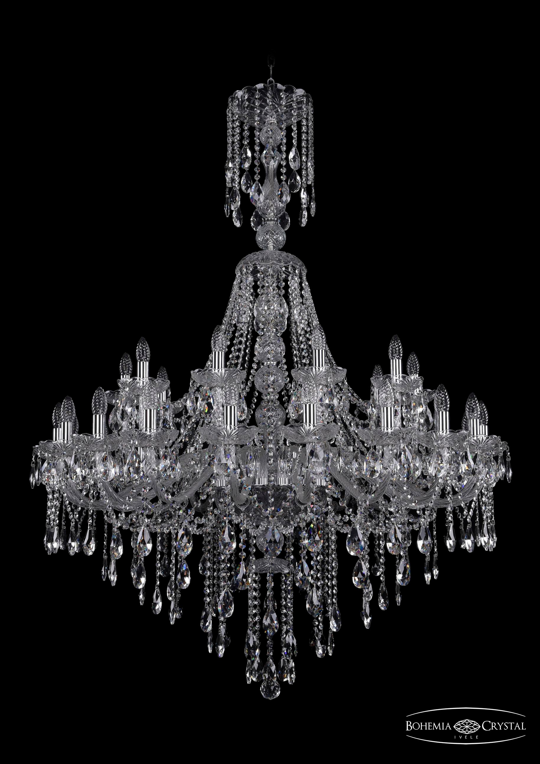 Подвесная хрустальная люстра 1415 Bohemia 1415/20+10/400/XL-154 Ni