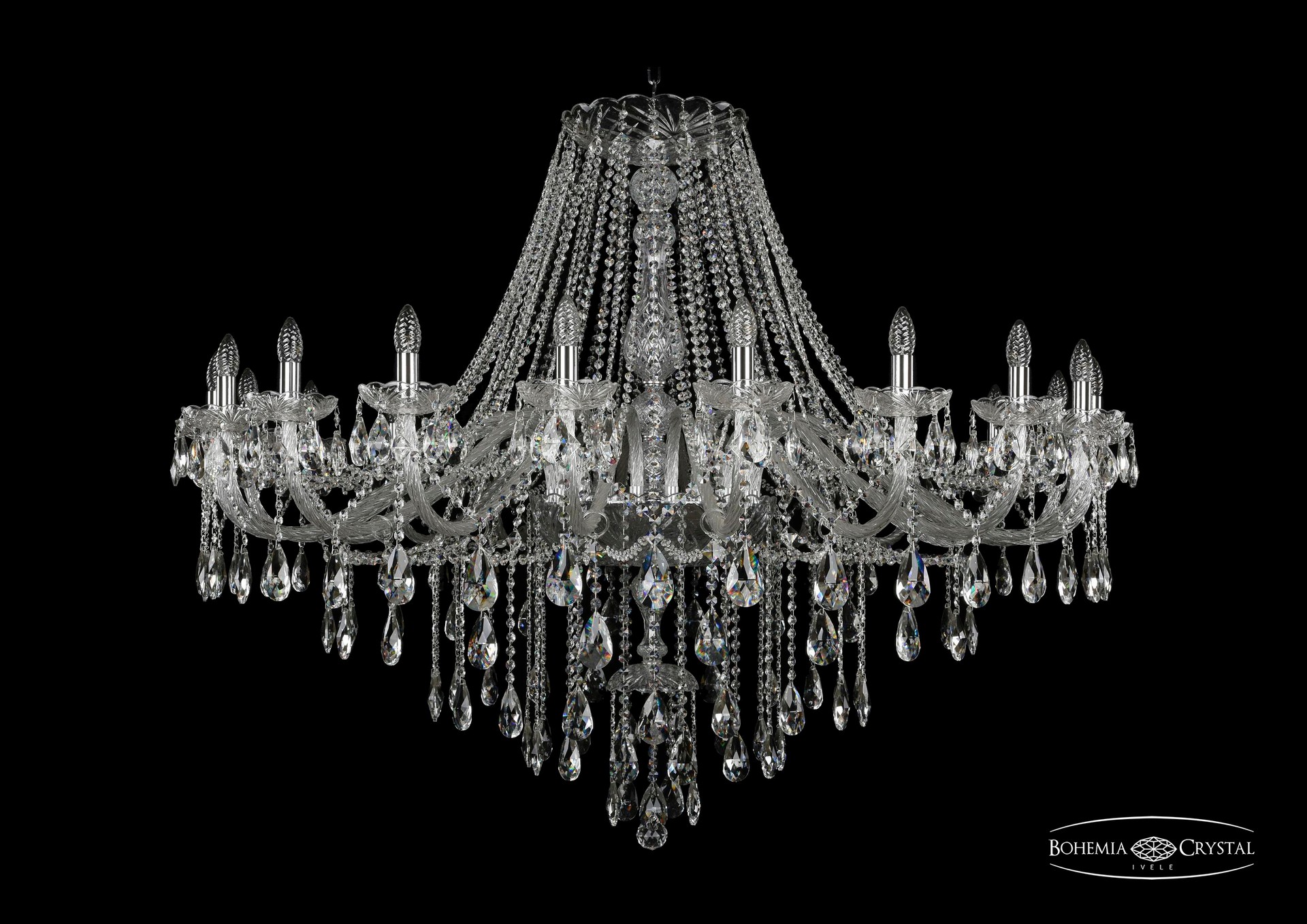 Подвесная хрустальная люстра 1415 Bohemia 1415/20/530 Ni