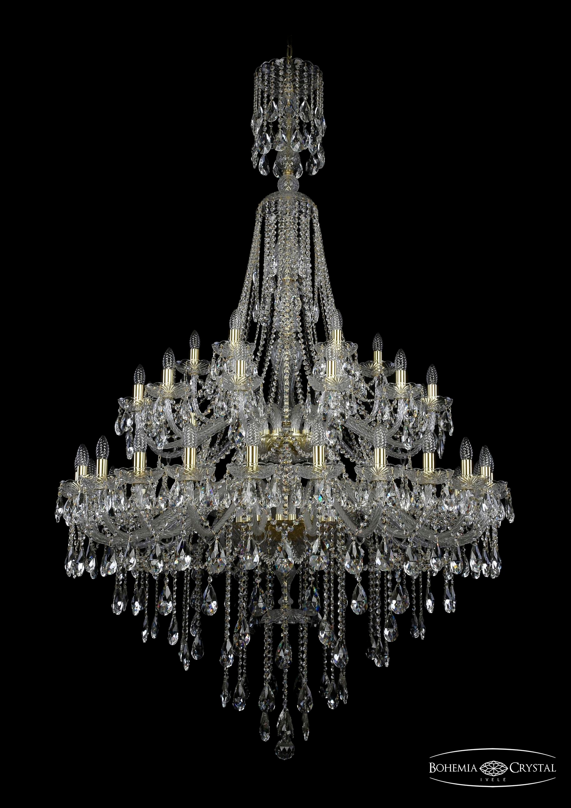 Подвесная хрустальная люстра 1415 Bohemia 1415/24+12+6/460/XL-213/2d G