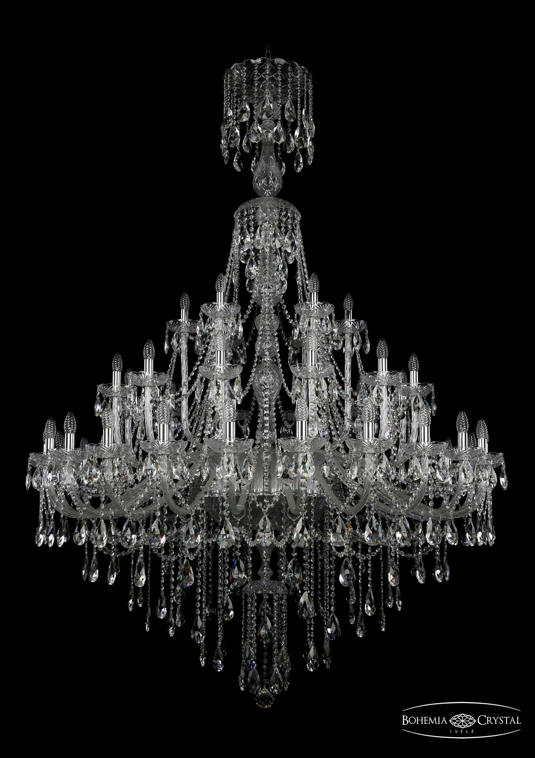 Подвесная хрустальная люстра 1415 Bohemia 1415/24+12+6/530/XL-210 Ni
